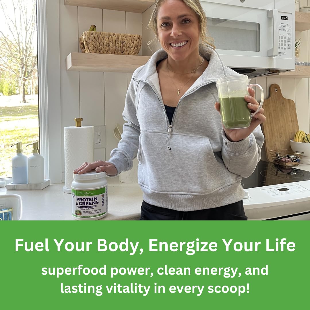 Pre-Order | Arrives in 5–10 Days – Paradise Herbs ORAC Energy Protein & Greens Powder, Antioxidant Power of 24 Servings of Fruits & Vegetables in 1 Scoop + 20g Protein, Unflavored, 15 Servings
