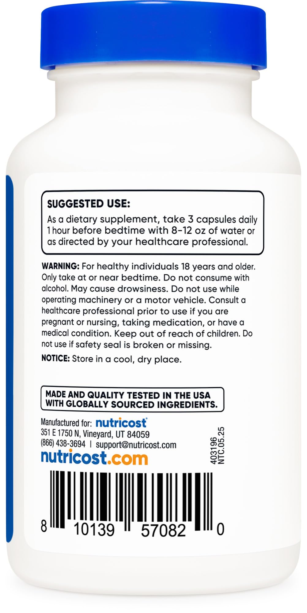 Pre-Order | Arrives in 5–10 Days – Nutricost Sleep Aid Complex 1330mg Serving (90 Capsules) - 30 Servings