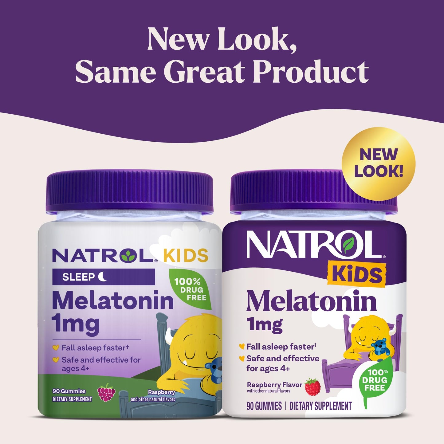Pre-Order | Arrives in 5–10 Days – Natrol Kids Melatonin Gummies 1mg, Children's Melatonin for Restful Sleep, 90 Raspberry-Flavored Sleep Gummies, 90 Day Supply