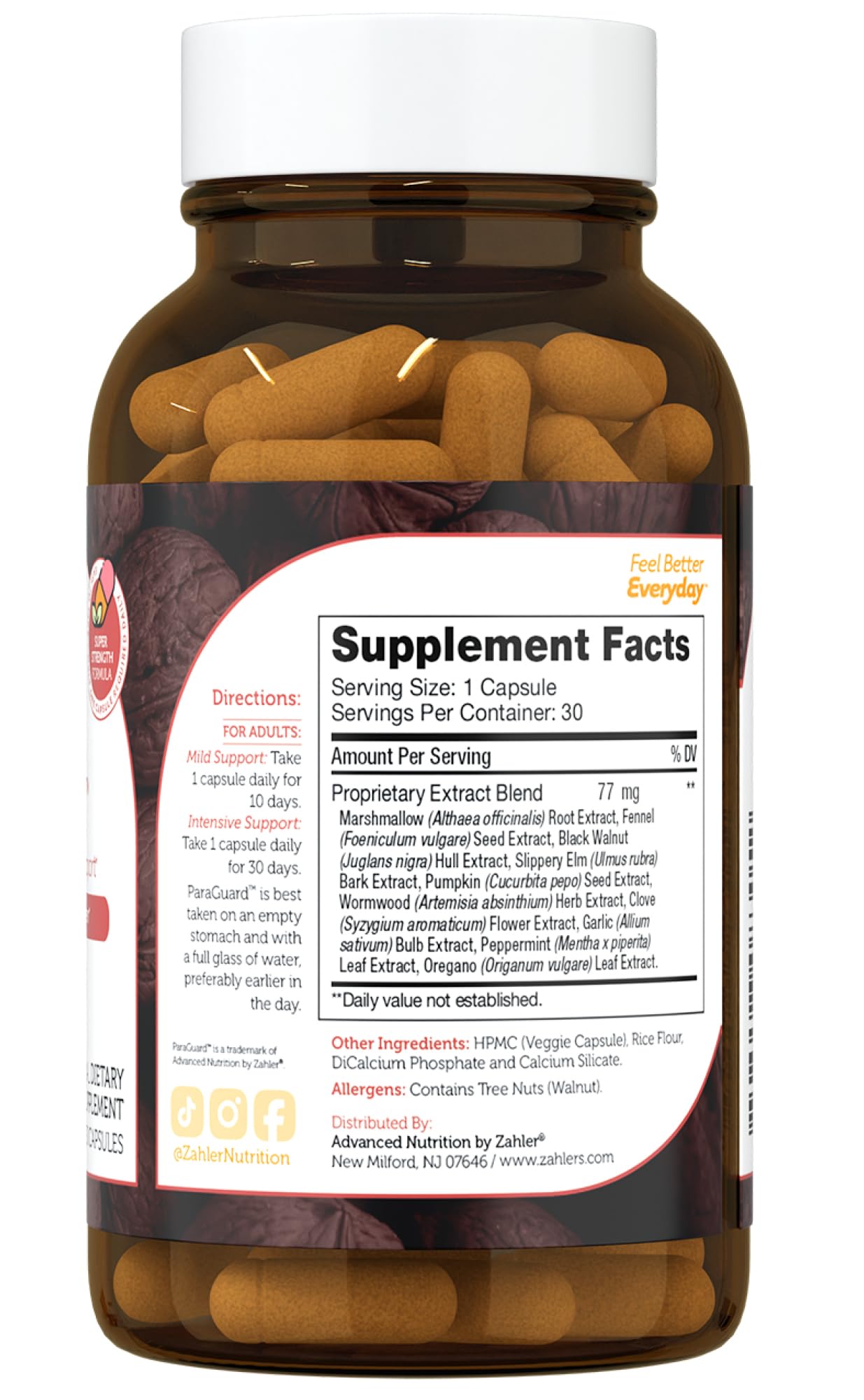Pre-Order | Arrives in 5–10 Days – Zahler - ParaGuard Capsules - Gut Health Supplement - Formula has Wormwood, Garlic Bulb, Pumpkin Seed, Clove & More - Natural Support for Humans - Certified Kosher 30 Count