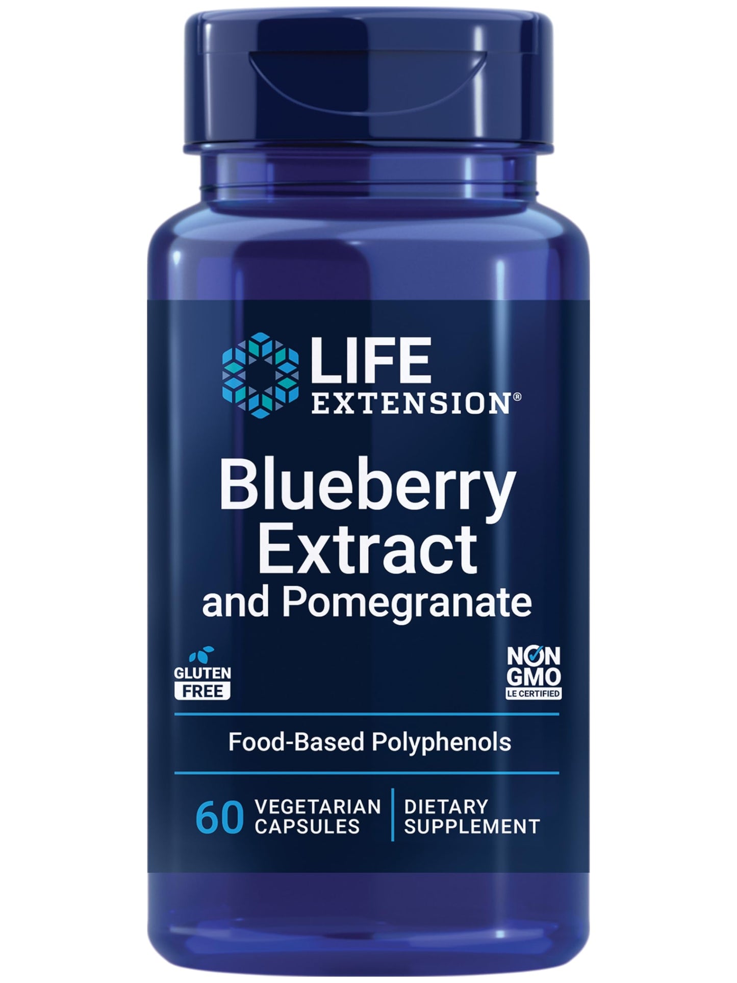 Pre-Order | Arrives in 5–10 Days – Life Extension Blueberry Extract and Pomegranate, arterial Health Support, antioxidant Defense, Gluten-Free, Non-GMO, Vegetarian, 60 Vegetarian Capsules