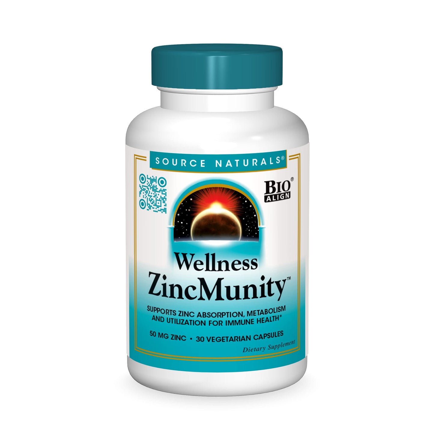 Pre-Order | Arrives in 5–10 Days – Source Naturals Wellness ZincMunity, Supports Zinc Absorption, Metabolism and Utilization for Immune Health*, 50 mg Zinc - 30 Vegetarian Capsules