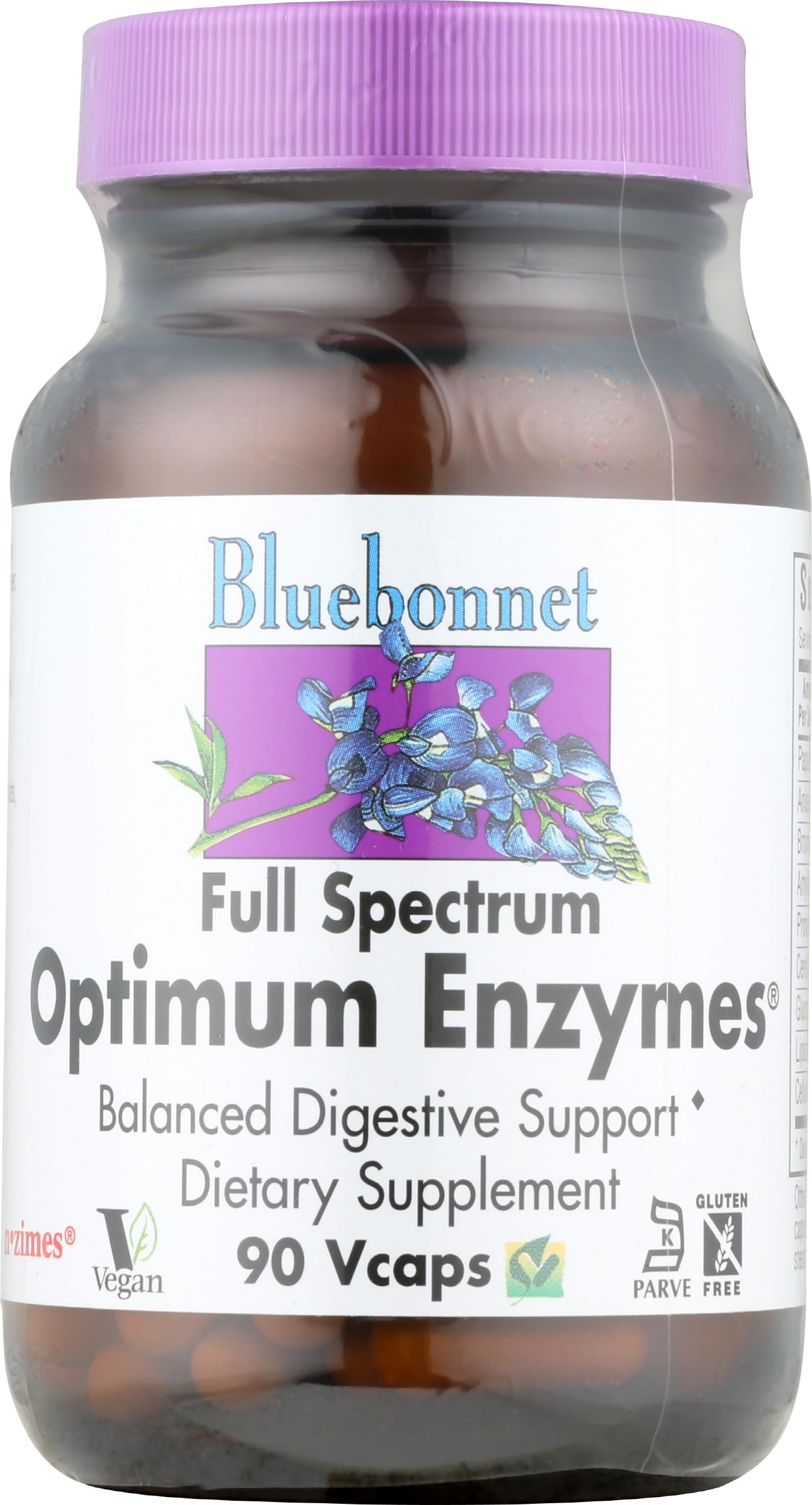Pre-Order | Arrives in 5–10 Days – BlueBonnet Full Spectrum Optimum Enzymes Vegetarian Capsules, 90 Count