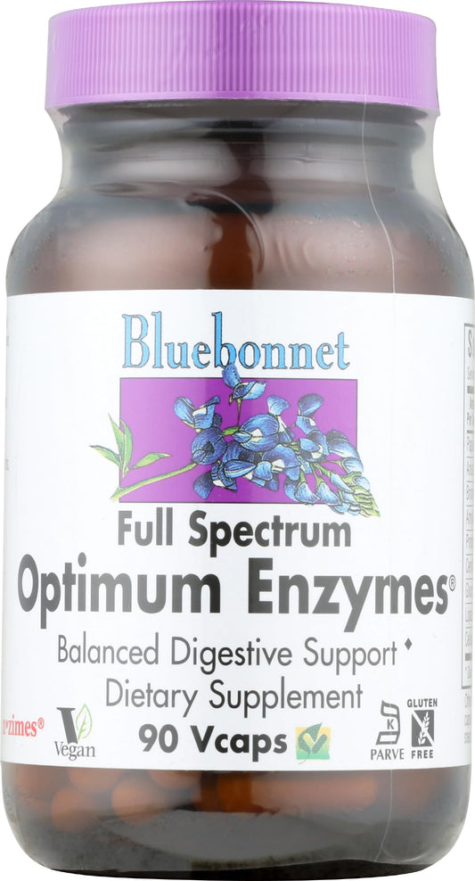 Pre-Order | Arrives in 5–10 Days – BlueBonnet Full Spectrum Optimum Enzymes Vegetarian Capsules, 90 Count