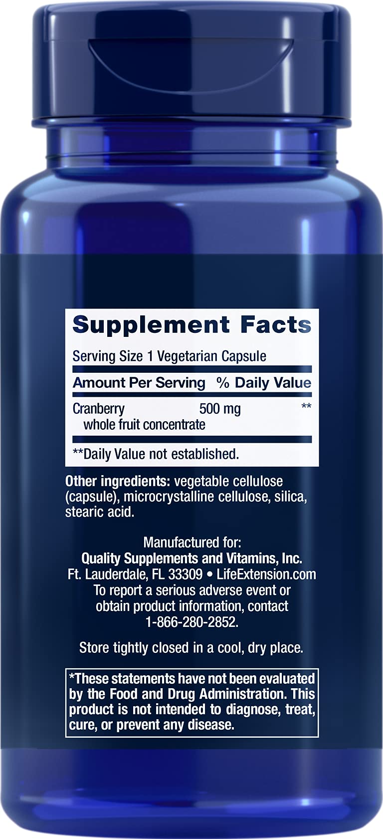 Pre-Order | Arrives in 5–10 Days – Life Extension Cran-Max®, 500 mg, Cranberry Whole Fruit Concentrate, Promotes Urinary Tract Health with Powerful antioxidants, Gluten-Free, Vegetarian, Non-GMO, 60 Capsules