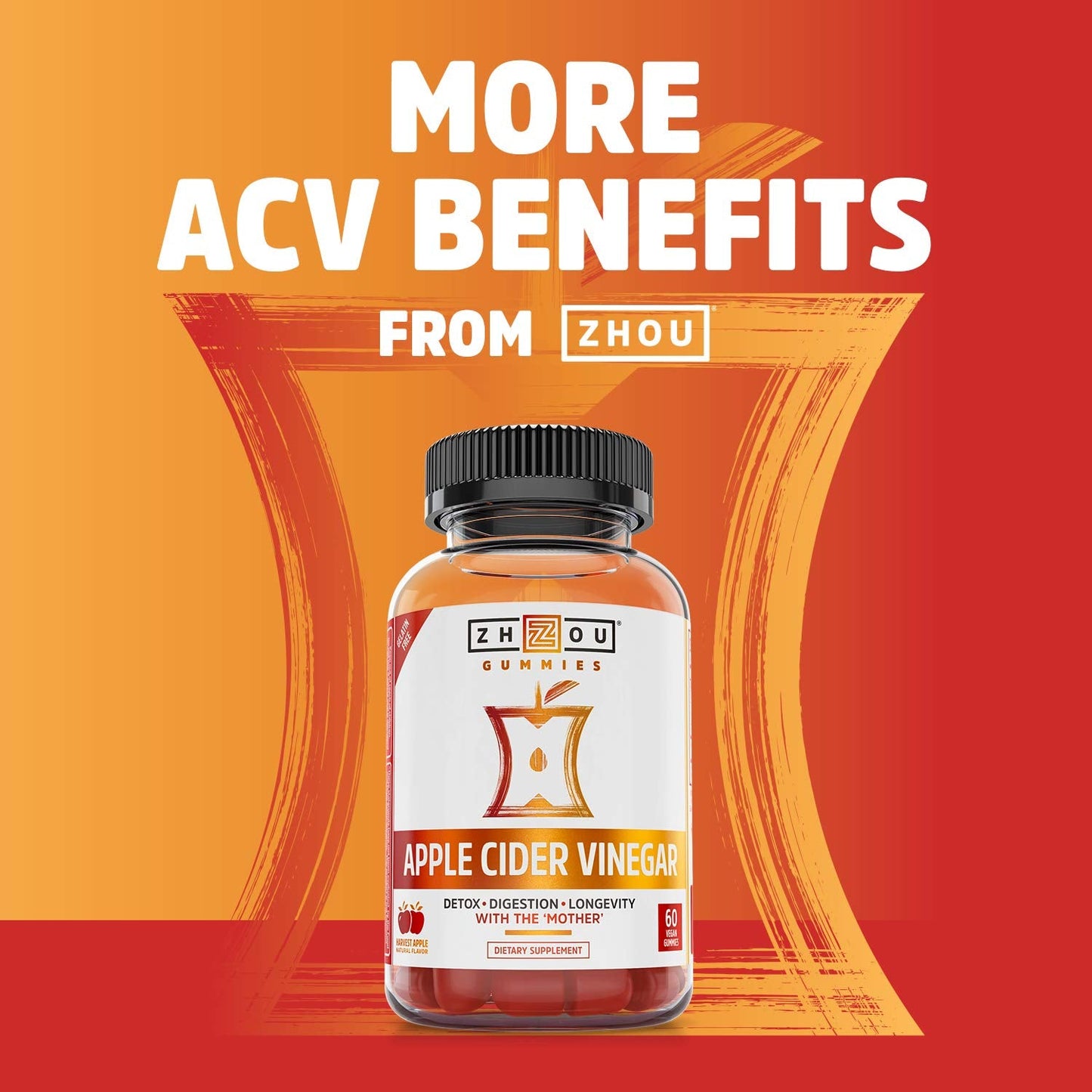 Pre-Order | Arrives in 5–10 Days – Zhou Cider Detox - Apple Cider Vinegar Capsules with Mother, Raw Natural ACV Pills for Women & Men, Herbal Complex Supplement with Turmeric & Cayenne Pepper - 60 Vegan Capsules