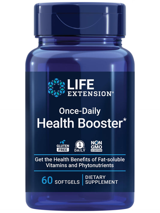 Pre-Order | Arrives in 5–10 Days – Life Extension Once-Daily Health Booster - Vitamins & Nutrients Supplement for Whole-Body Health - Vitamin K Complex, Vitamin E, Saffron, Lutein and More - Non-GMO, Gluten-Free - 60 Softgels