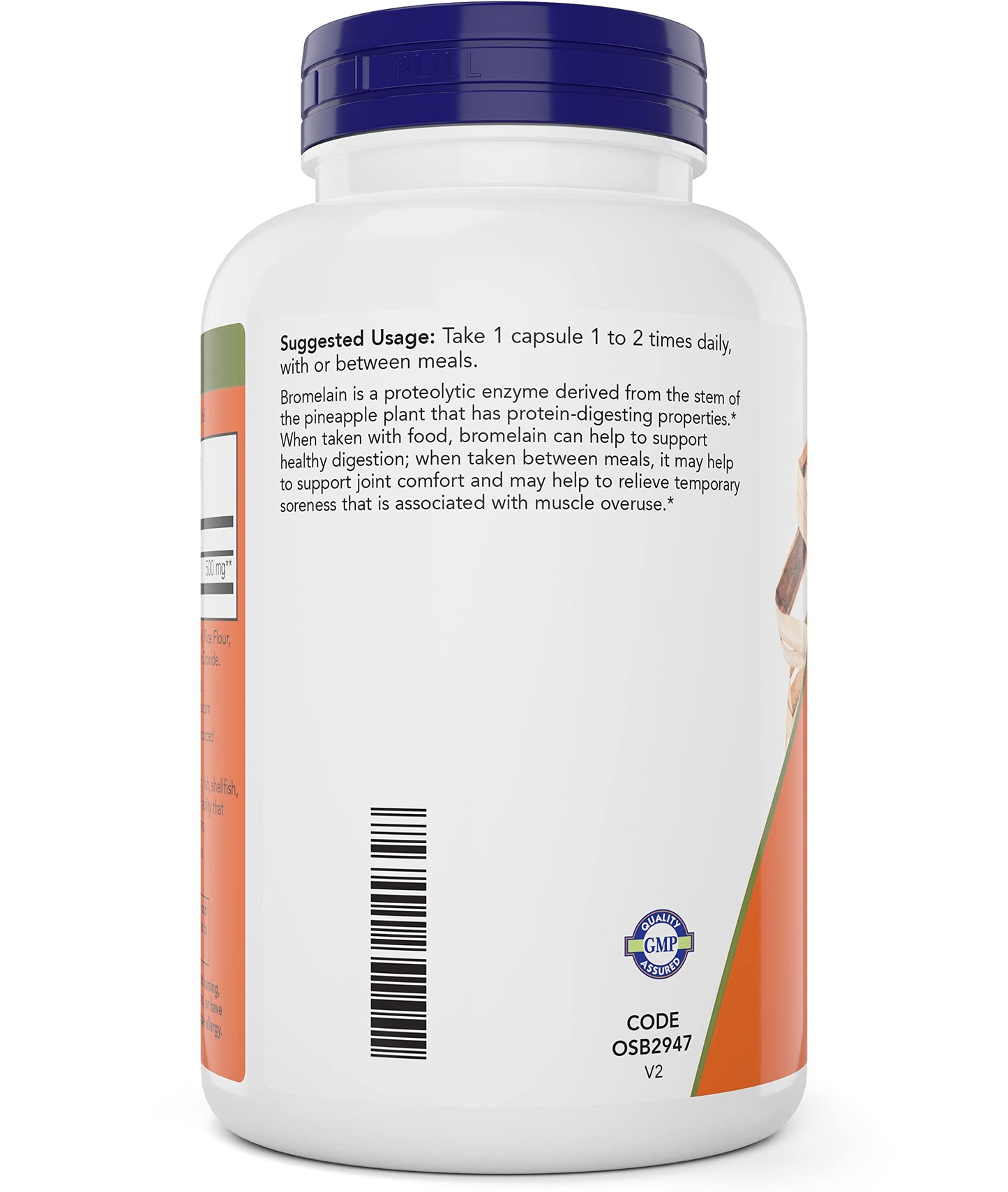 Pre-Order | Arrives in 5–10 Days – Now Bromelain 500 mg, 200 Veg Capsules - Natural Pineapple, Proteolytic Enzyme Supplement, 2400 GDU