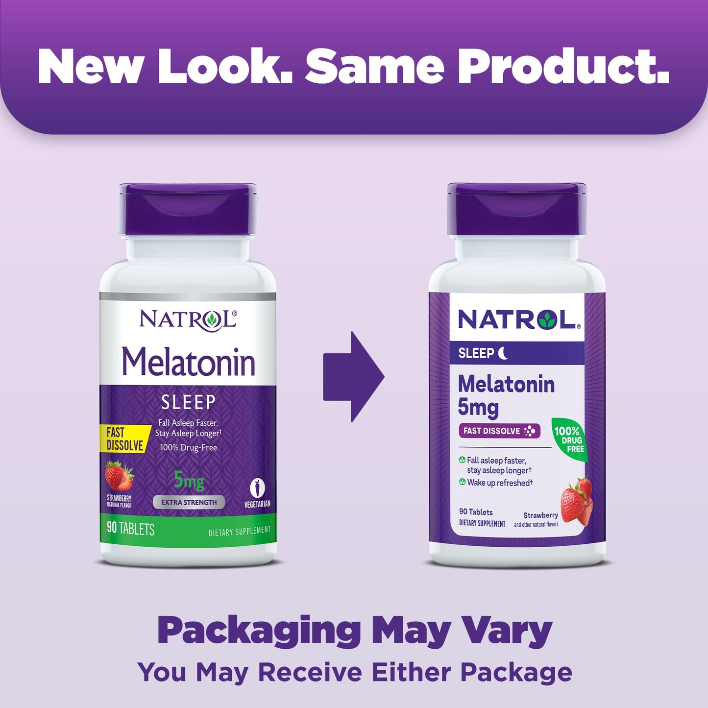 Pre-Order | Arrives in 5–10 Days – Natrol Fast Dissolve Melatonin 5 mg, Melatonin Supplements for Restful Sleep, Sleep Support for Adults, 90 Strawberry-Flavored Tablets, Up to a 90 Day Supply