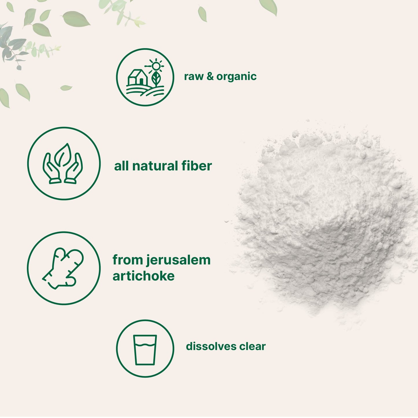 Pre-Order | Arrives in 5–10 Days – Organic Inulin FOS Powder (Jerusalem Artichoke), 2.2 Pounds (35 Ounce), Quick Water Soluble, Prebiotic Intestinal Support for Colon and Gut Health, Natural Fibers for Smoothie & Drinks, Vegan Friendly