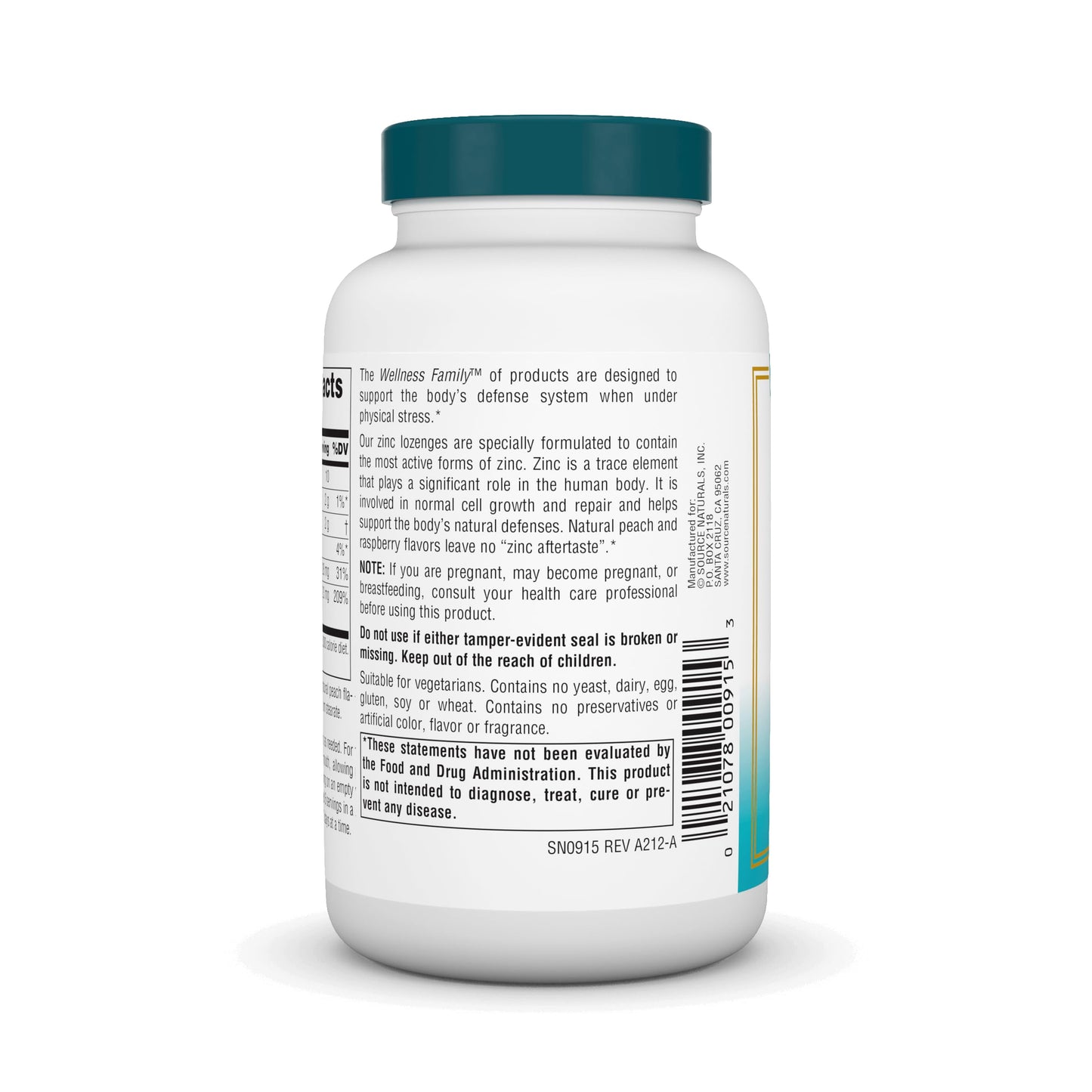 Pre-Order | Arrives in 5–10 Days – Source Naturals Wellness Zinc Lozenges - 60 Lozenges