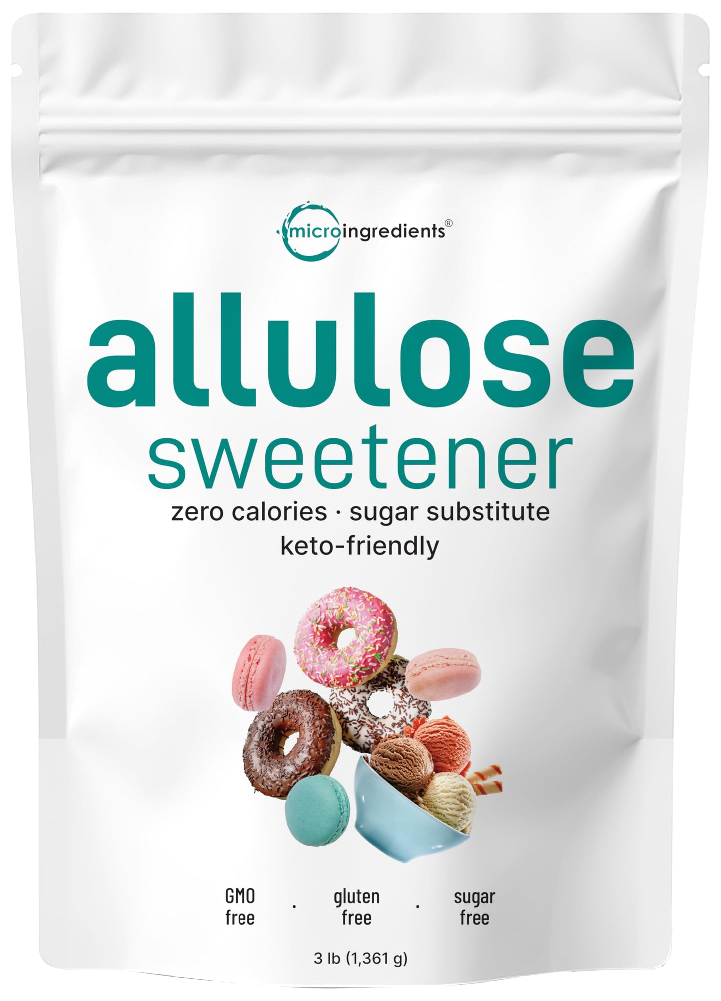Pre-Order | Arrives in 5–10 Days – Allulose Sweetener, 3 Pounds (48 Ounces), Zero Calorie, Plant Based Sugar Alternative, No After Taste, Best for Coffee, Drinks, Tea, Cooking and Baking, Keto Diet and Vegan Friendly