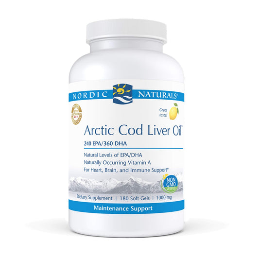 Pre-Order | Arrives in 5–10 Days – Nordic Naturals Pro - Arctic Cod Liver Oil CLO, Supports Heart and Brain Health - Lemon-Flavored 180 Soft Gels