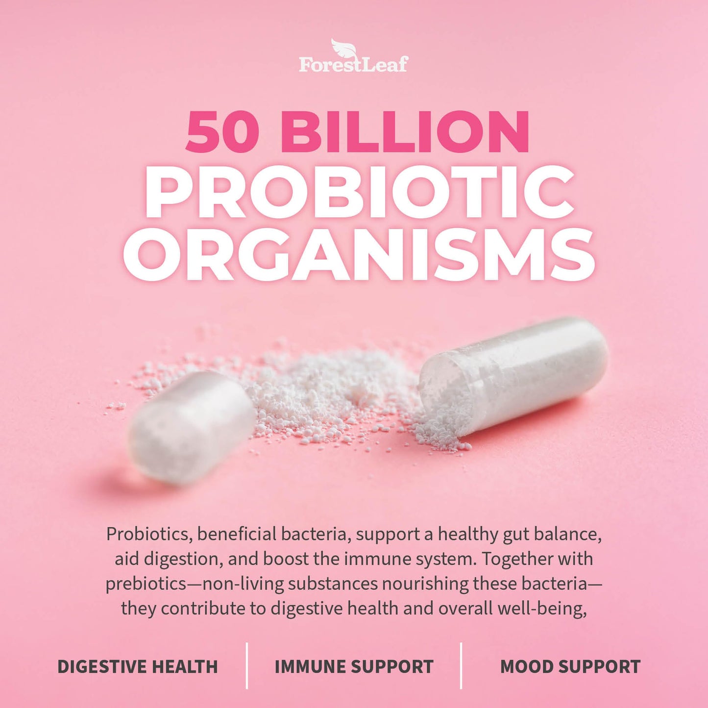 Pre-Order | Arrives in 5–10 Days – Probiotics for Women, 50 Billion CFU, 26 Unique Strains, Women's Probiotic and Prebiotics Support Digestive Health, w/ Cranberry, Hibiscus & D-Mannose for Vaginal PH Balance, Urinary, Gut (30 Caps)