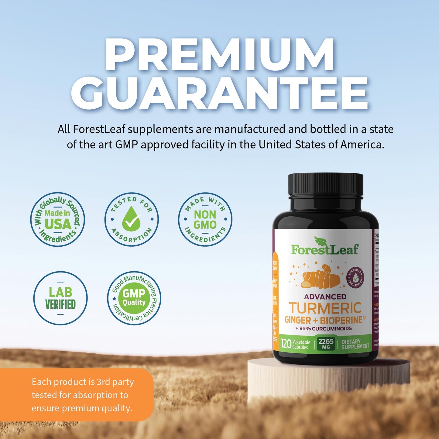 Pre-Order | Arrives in 5–10 Days – Organic Turmeric Supplement Extra Strength 2265mg - Turmeric Curcumin Supplement w/BioPerine Black Pepper - Tumeric and Ginger Supplements, 95% Curcuminoids, Supports Immune & Joint Health, 120 Caps
