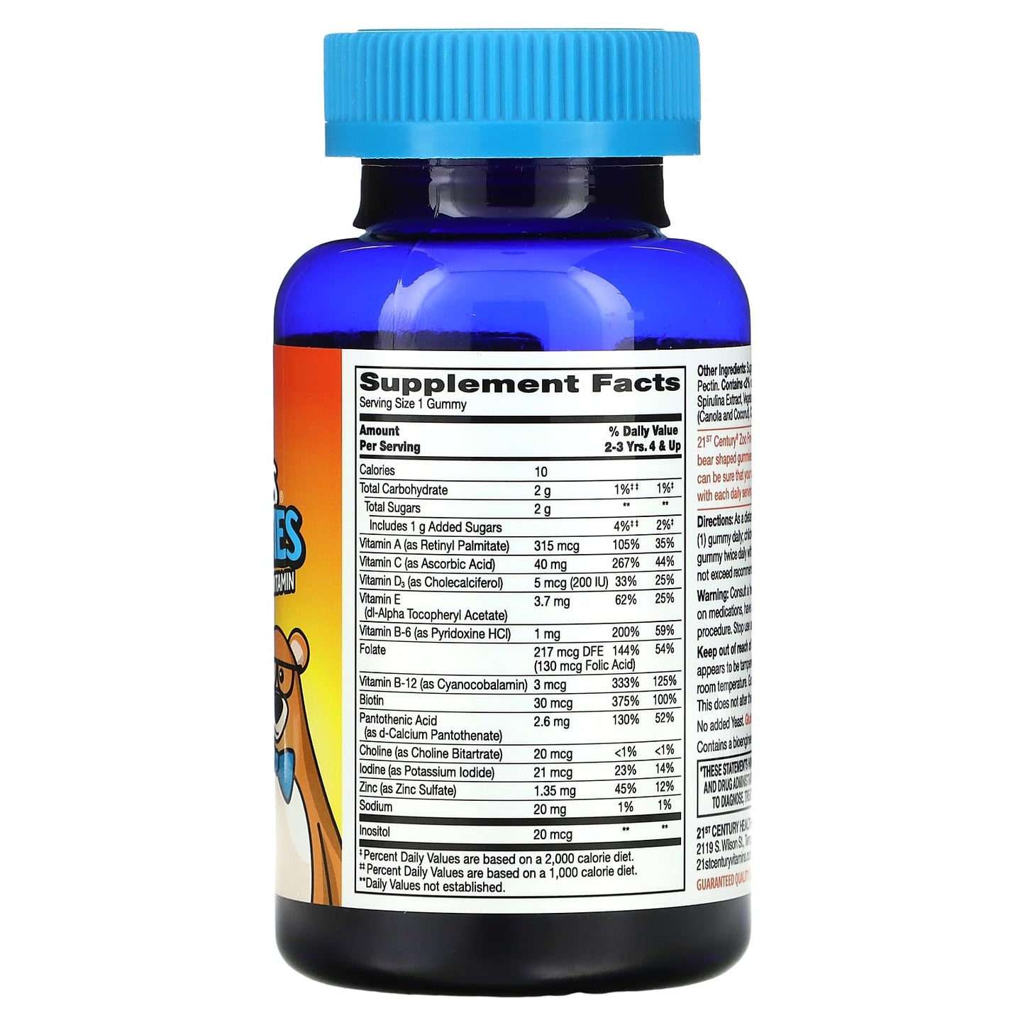 Pre-Order | Arrives in 5–10 Days – 21st Century Zoo Friends Multi Gummies Plus Extra C, Fruit Flavors , 60 Count