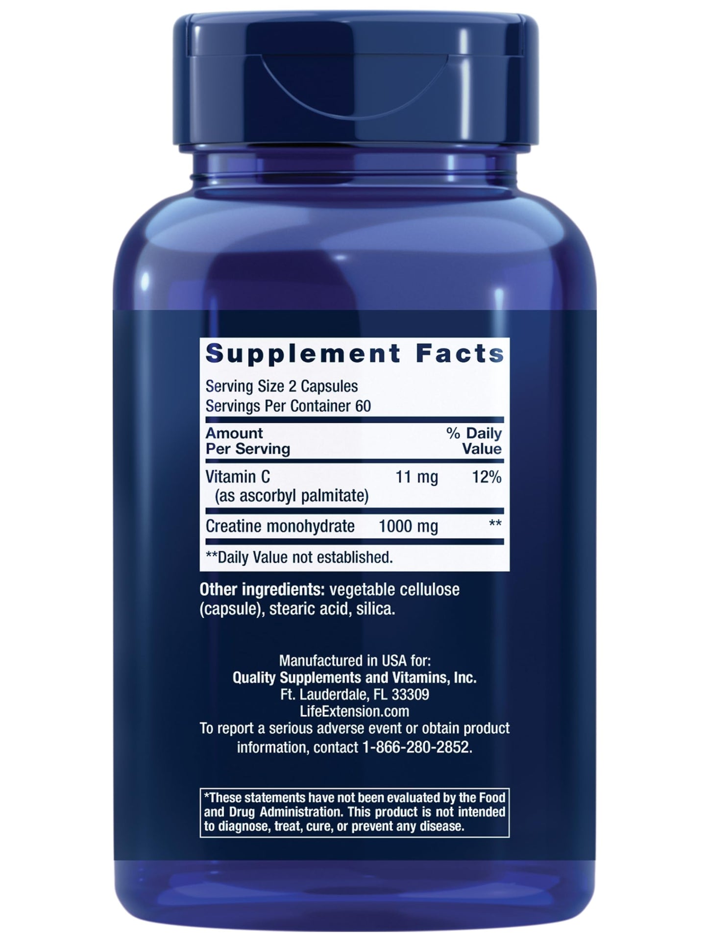 Pre-Order | Arrives in 5–10 Days – Life Extension Creatine Capsules – Creatine Monohydrate – Promotes Strength, Lean Muscle, Healthy Endurance – Non-GMO, Gluten-Free – 120 Capsules