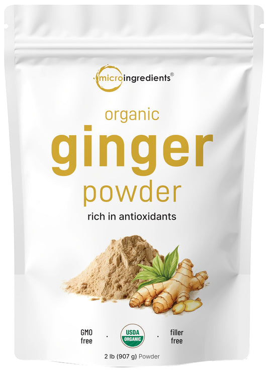 Pre-Order | Arrives in 5–10 Days – Organic Ginger powder, 2lbs (32oz) | Premium Source for Spice & Seasoning | Great for Baking, Cooking & Tea | Additive Free, Non-GMO, Bulk Supply