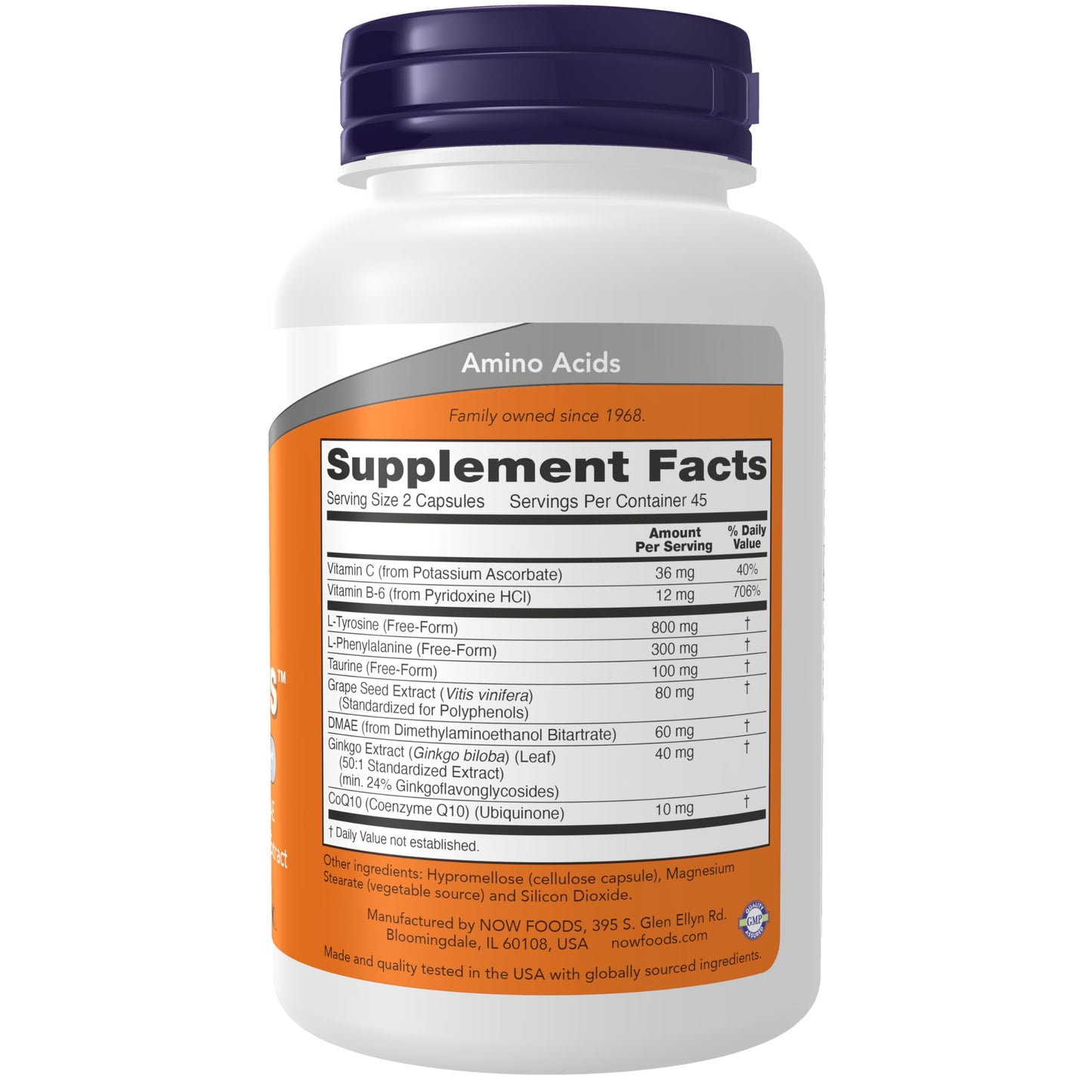 Pre-Order | Arrives in 5–10 Days – NOW Foods Supplements, True Focus™ with Amino Acids, Ginkgo, DMAE + CoQ10 and Grape Seed Extract , 90 Veg Capsules