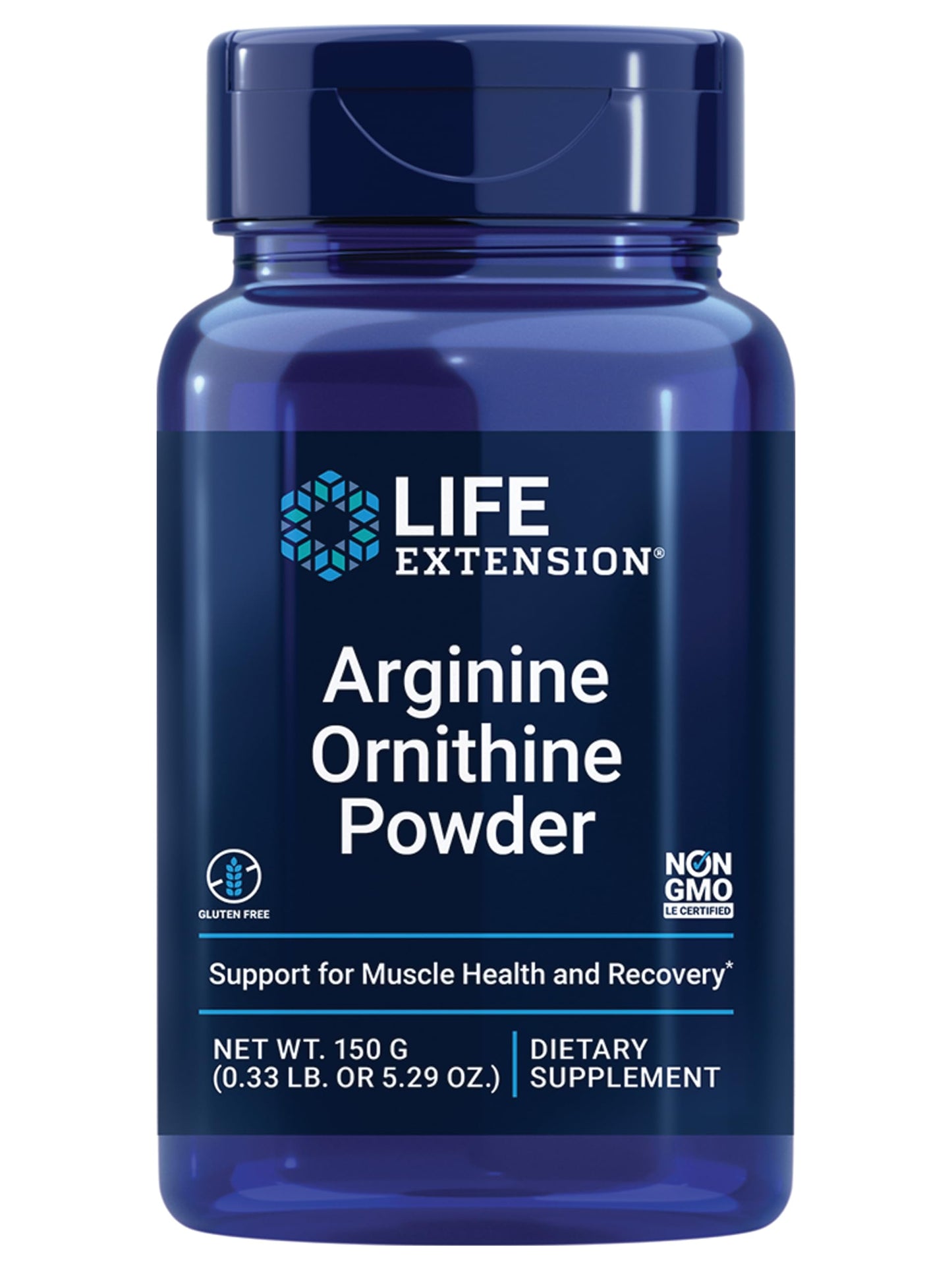 Pre-Order | Arrives in 5–10 Days – Life Extension Arginine Ornithine Powder, Promotes Muscle Health & Recovery, Gluten Free, Non-GMO, net Weight 150 Grams