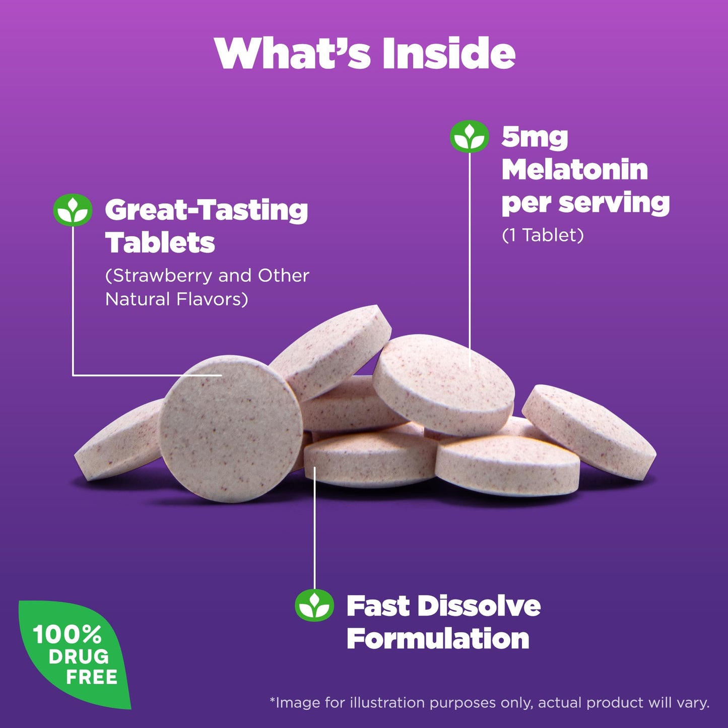 Pre-Order | Arrives in 5–10 Days – Natrol Fast Dissolve Melatonin 5 mg, Melatonin Supplements for Restful Sleep, Sleep Support for Adults, 90 Strawberry-Flavored Tablets, Up to a 90 Day Supply