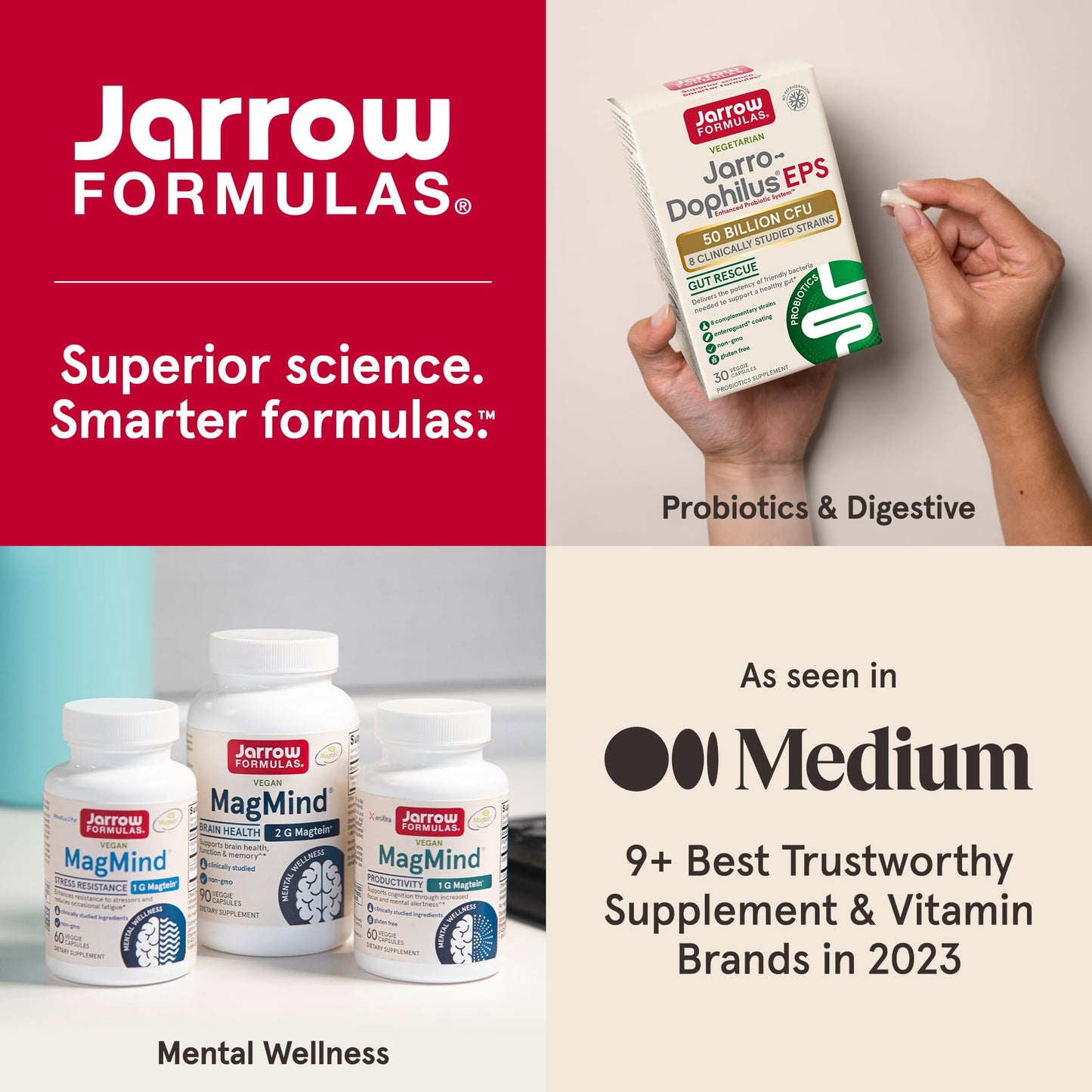 Pre-Order | Arrives in 5–10 Days – Jarrow Formulas Jarro-Dophilus EPS Advanced, 55 Billion CFU Probiotics, Digestive Support for Adults, 30 Probiotic Supplement Veggie Capsules, Up to 30 Day Supply