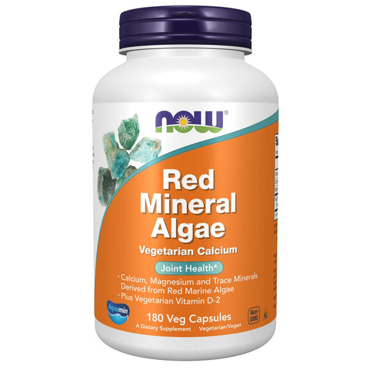 Pre-Order | Arrives in 5–10 Days – NOW Foods Supplements, Red Mineral Algae Plus Vitamin D-2, Joint Health*, 180 Veg Capsules