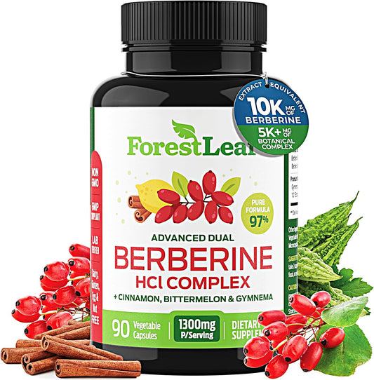 Pre-Order | Arrives in 5–10 Days – Berberine Supplement 1300mg per Serving- 97% Tested Ultra High Potency Berberine HCl with Ceylon Cinnamon, Bitter Melon & Gymnema, 10:1 Extract Berberis Supplements, Weight Management, 90 Veggie Caps