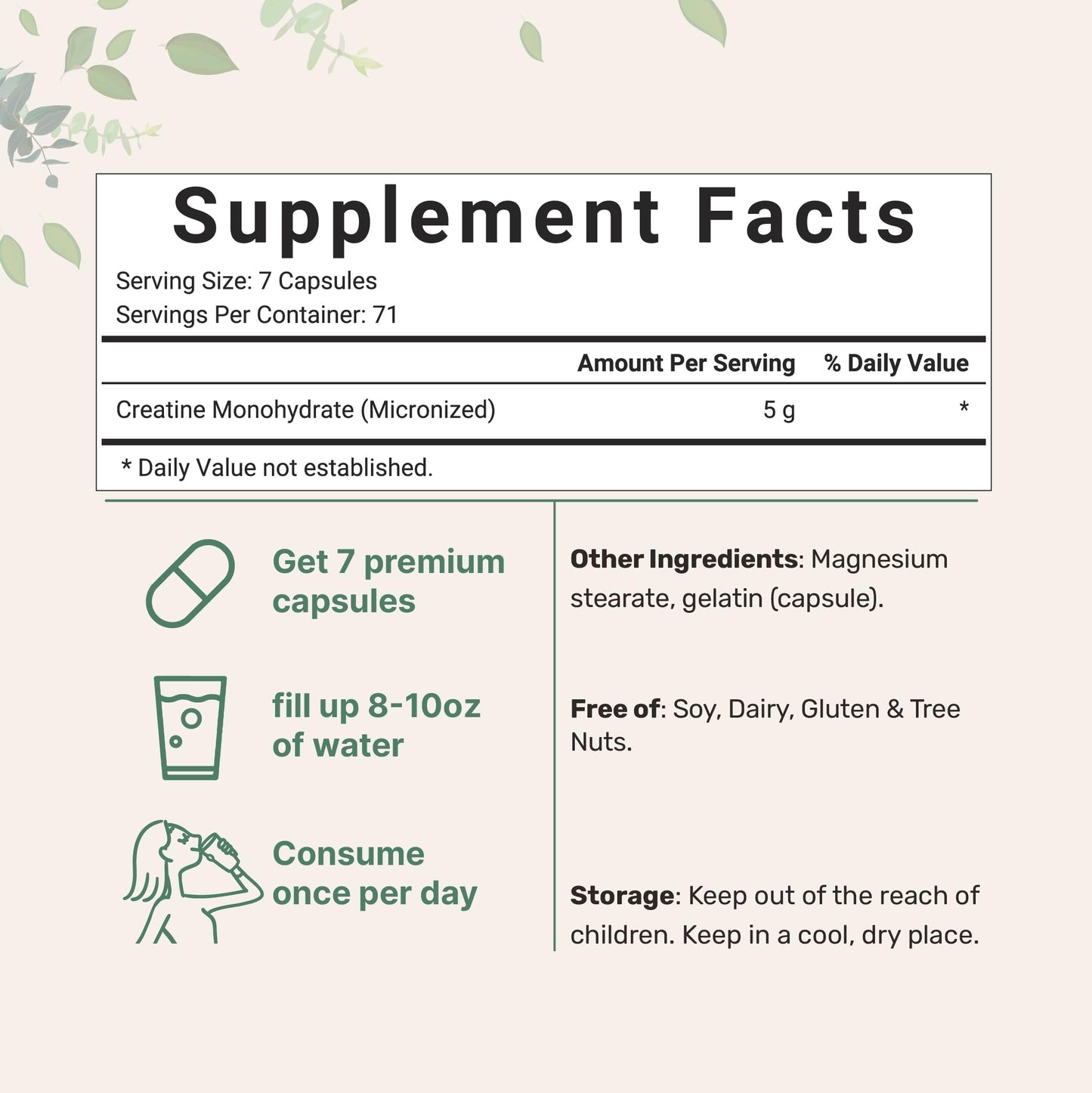 Pre-Order | Arrives in 5–10 Days – Creatine Monohydrate 5,000mg, 500 Capsules | Pure Creatine Pills – Micronized + Unflavored Powder Source, Easy Absorption | Pre Workout & Muscle Health Support | Keto, Non-GMO