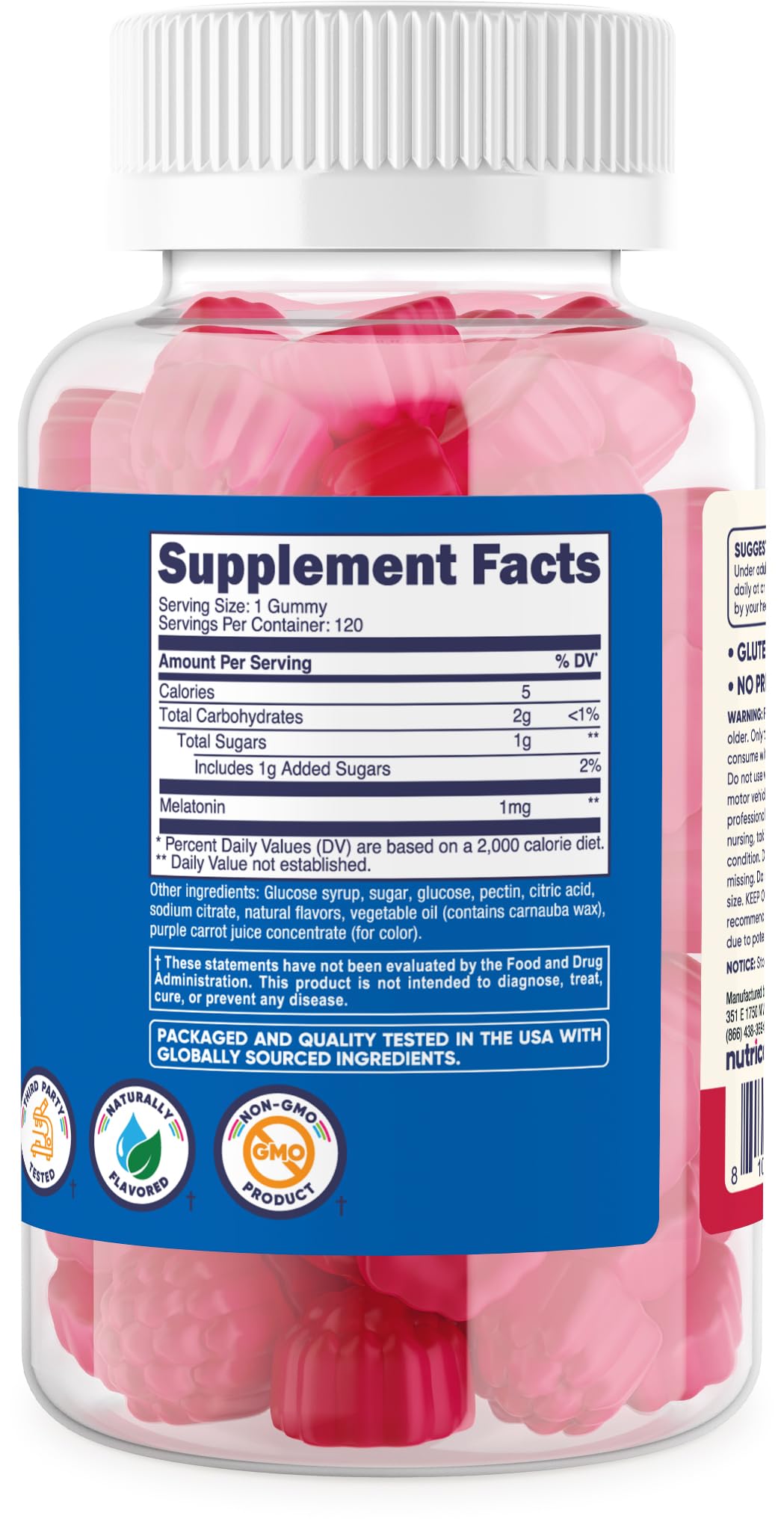 Pre-Order | Arrives in 5–10 Days – Nutricost Kids Melatonin Gummies 1mg, 120 Gummies, Strawberry Flavored
