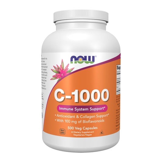 Pre-Order | Arrives in 5–10 Days – NOW Foods Supplements, Vitamin C-1,000 with 100 mg of Bioflavonoids, Antioxidant Protection*, 500 Veg Capsules