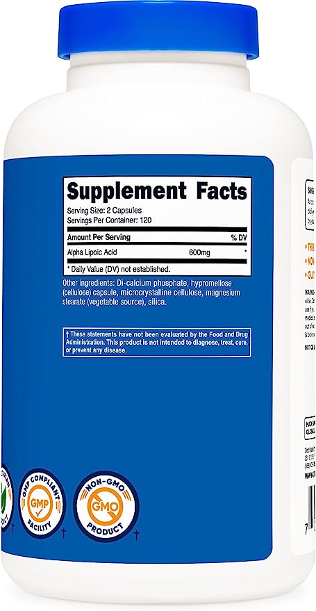 Pre-Order | Arrives in 5–10 Days – 
Nutricost Alpha Lipoic Acid 600mg Per Serving, 240 Capsules - Gluten Free, Vegetarian Capsules, Soy Free & Non-GMO