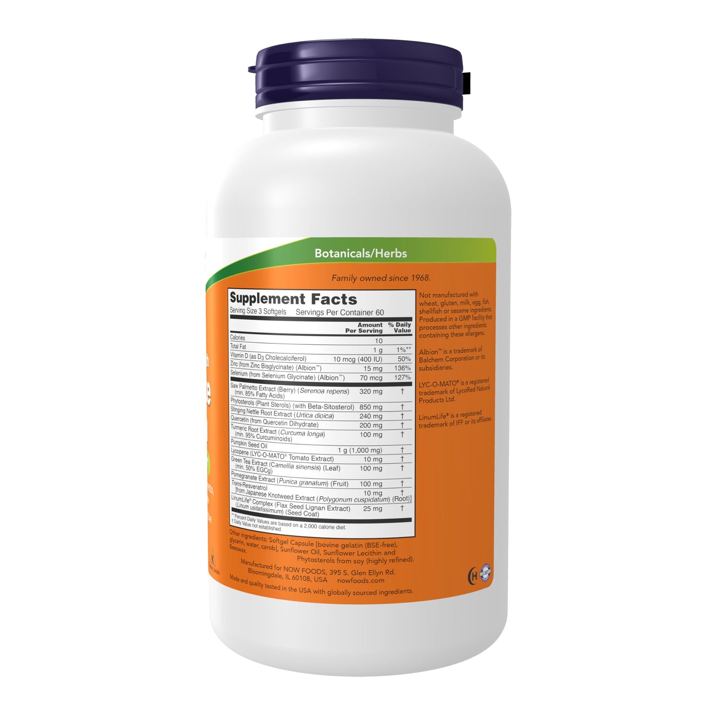 Pre-Order | Arrives in 5–10 Days – NOW Foods Supplements, Prostate Health, Clinical Strength Saw Palmetto, Beta-Sitosterol & Lycopene, 180 Softgels
