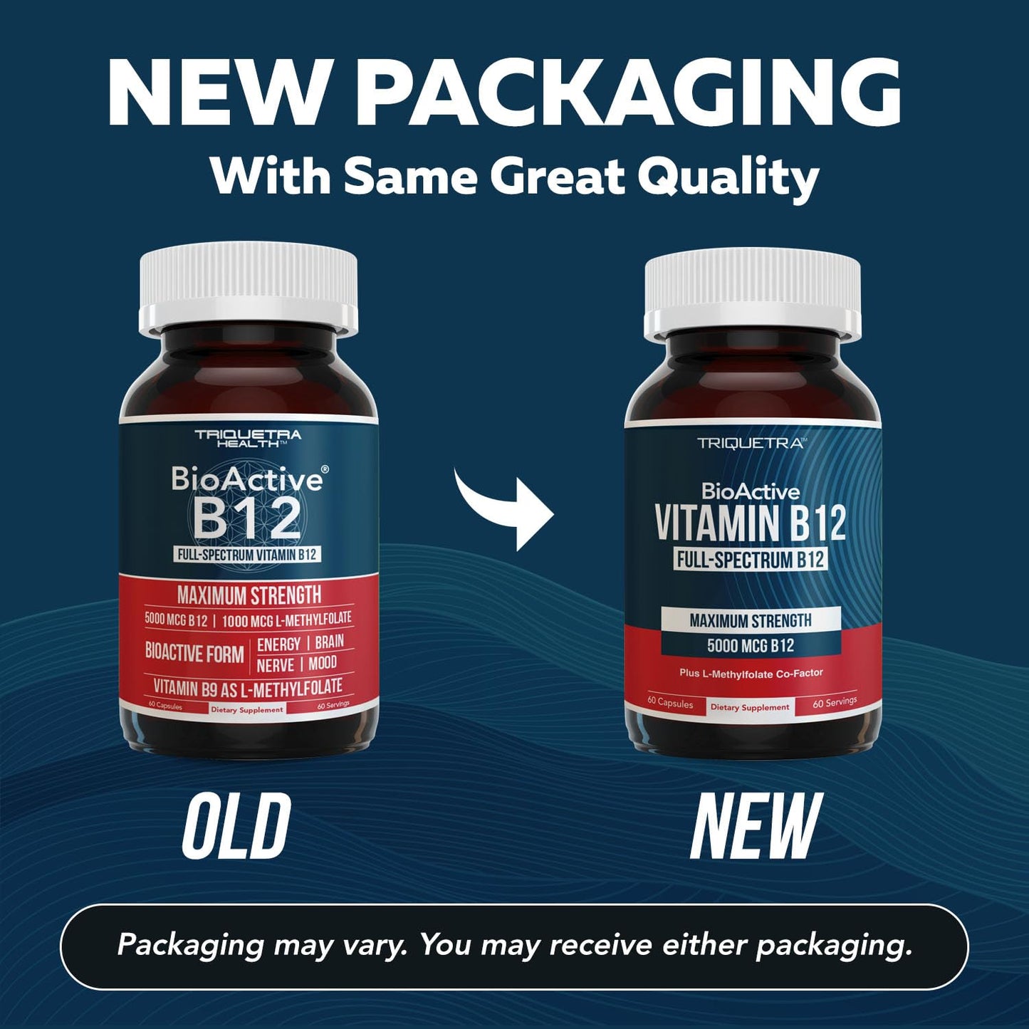 Pre-Order | Arrives in 5–10 Days –
BioActive Vitamin B12 - 5000 mcg, Contains 3 BioActive Forms B12 Plus Methylfolate Cofactor - Methyl B12, Adenosyl B12 & Hydroxy B12 | Supports Energy, Metabolism & Mood | Vegan, Non-GMO (60 Servings)