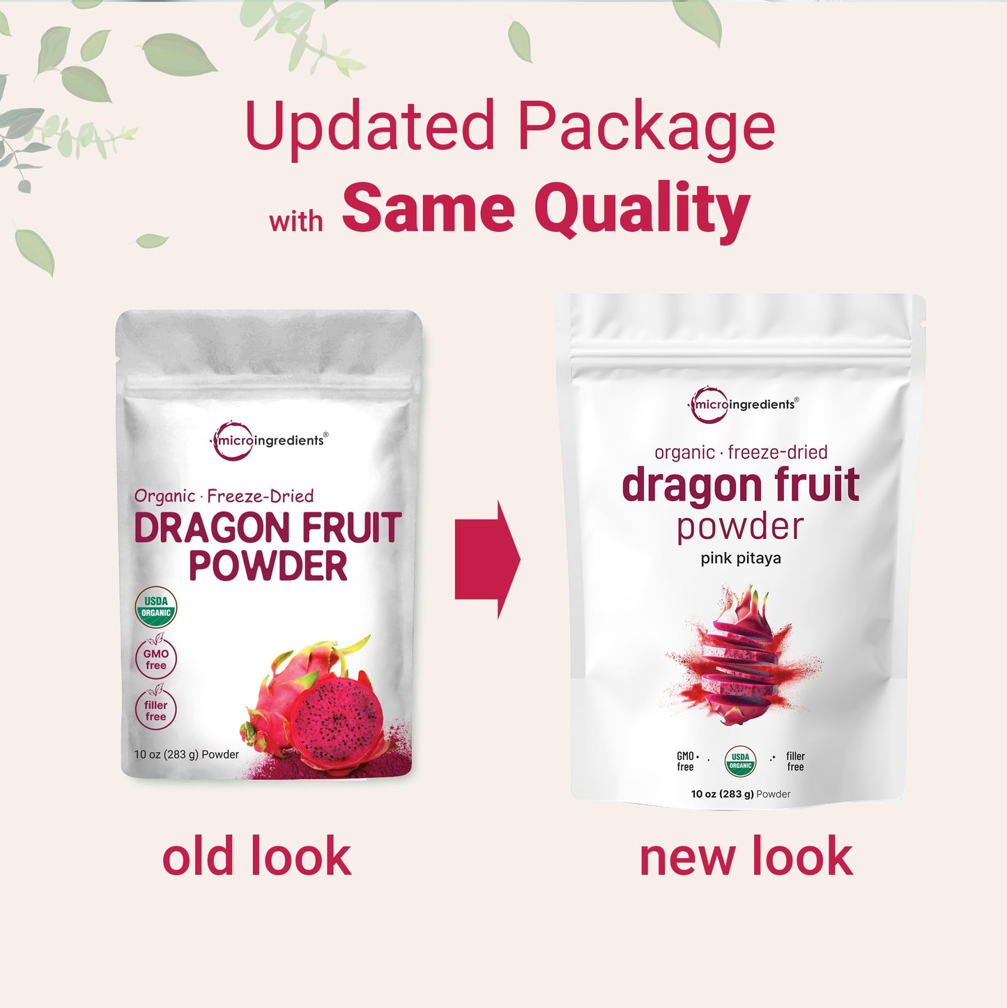 Pre-Order | Arrives in 5–10 Days – Organic Dragon Fruit Powder, 10oz | 100% Natural Fruit Powder | Freeze-Dried Pink Pitaya Source | No Sugar & Additives | Great Flavor for Drinks, Smoothie, & Beverages | Non-GMO & Vegan Friendly
