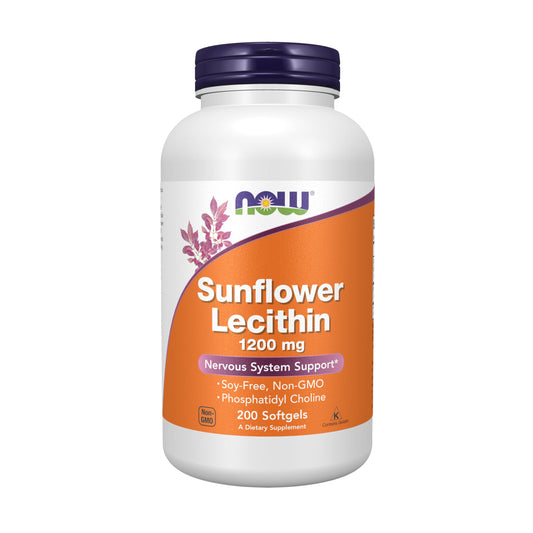 Pre-Order | Arrives in 5–10 Days – NOW Supplements, Sunflower Lecithin 1200 mg with Phosphatidyl Choline, 200 Softgels