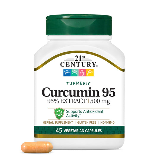 Pre-Order | Arrives in 5–10 Days – 21st Century Curcumin 95 Herbal Supplements, 45 Count (22757)
