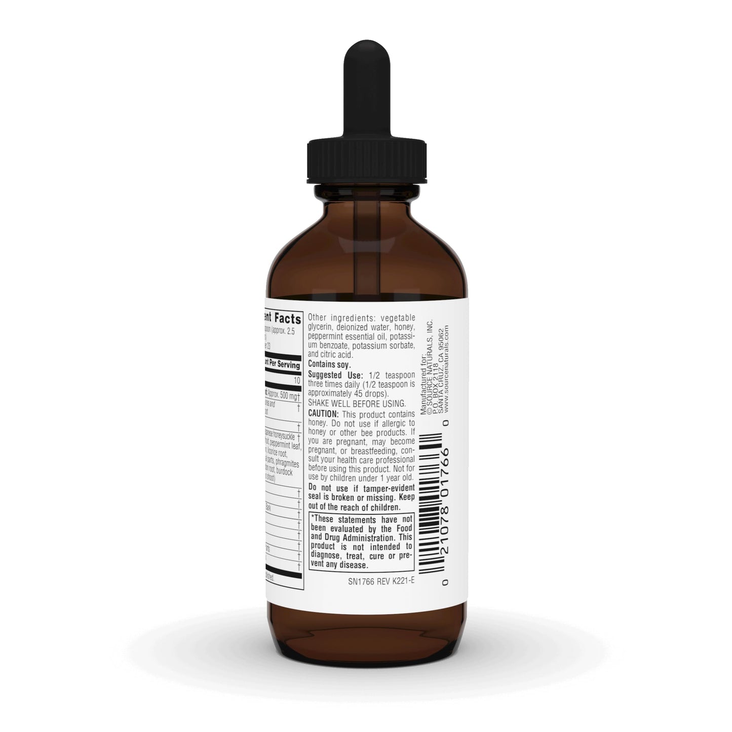 Pre-Order | Arrives in 5–10 Days – Source Naturals Wellness Herbal Kids, for Immune System Support - Contains Echinacea, Yin Chiao, Elderberry, & More - 2 Fluid oz