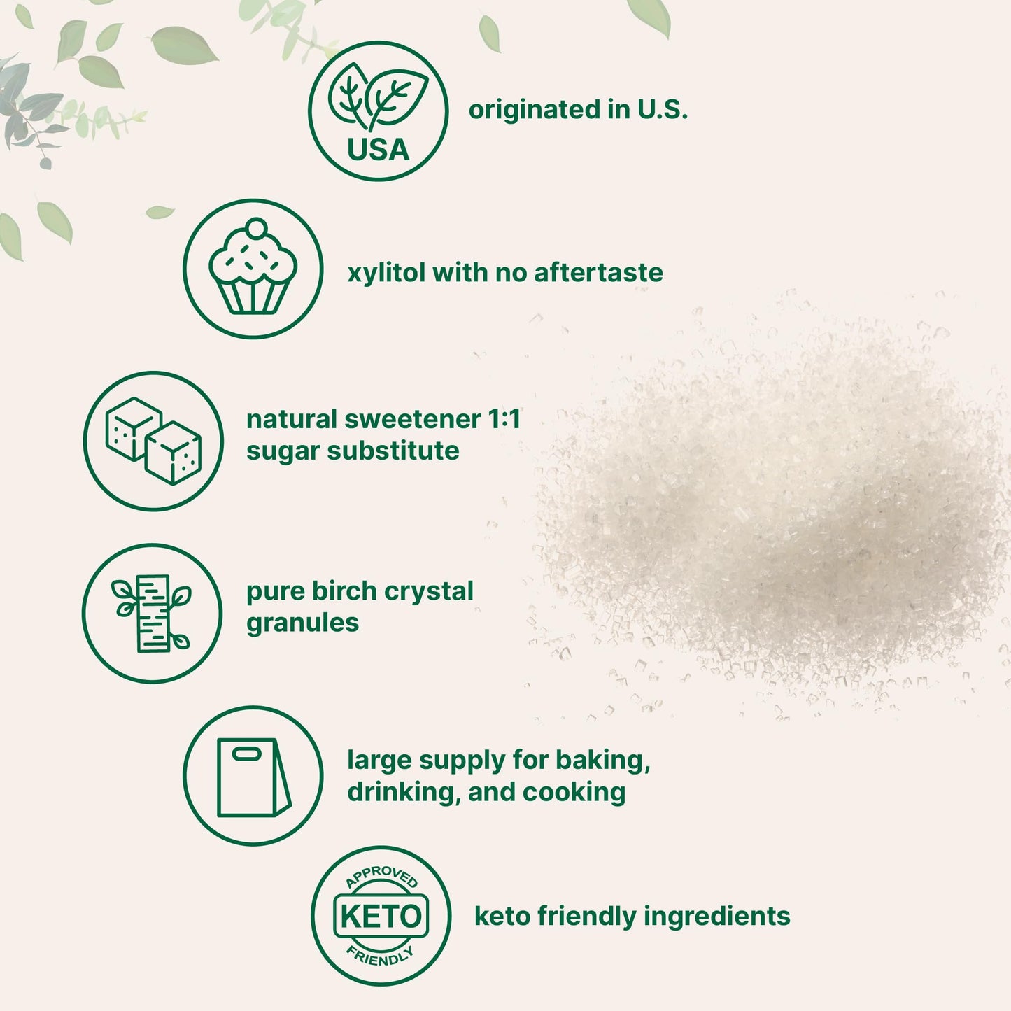 Pre-Order | Arrives in 5–10 Days – Xylitol Sweetener, 6 Pounds, Natural Sweetener, 1:1 Sugar Substitute and Low Calorie, Great for Baking and Cooking, No After Taste, Keto Friendly