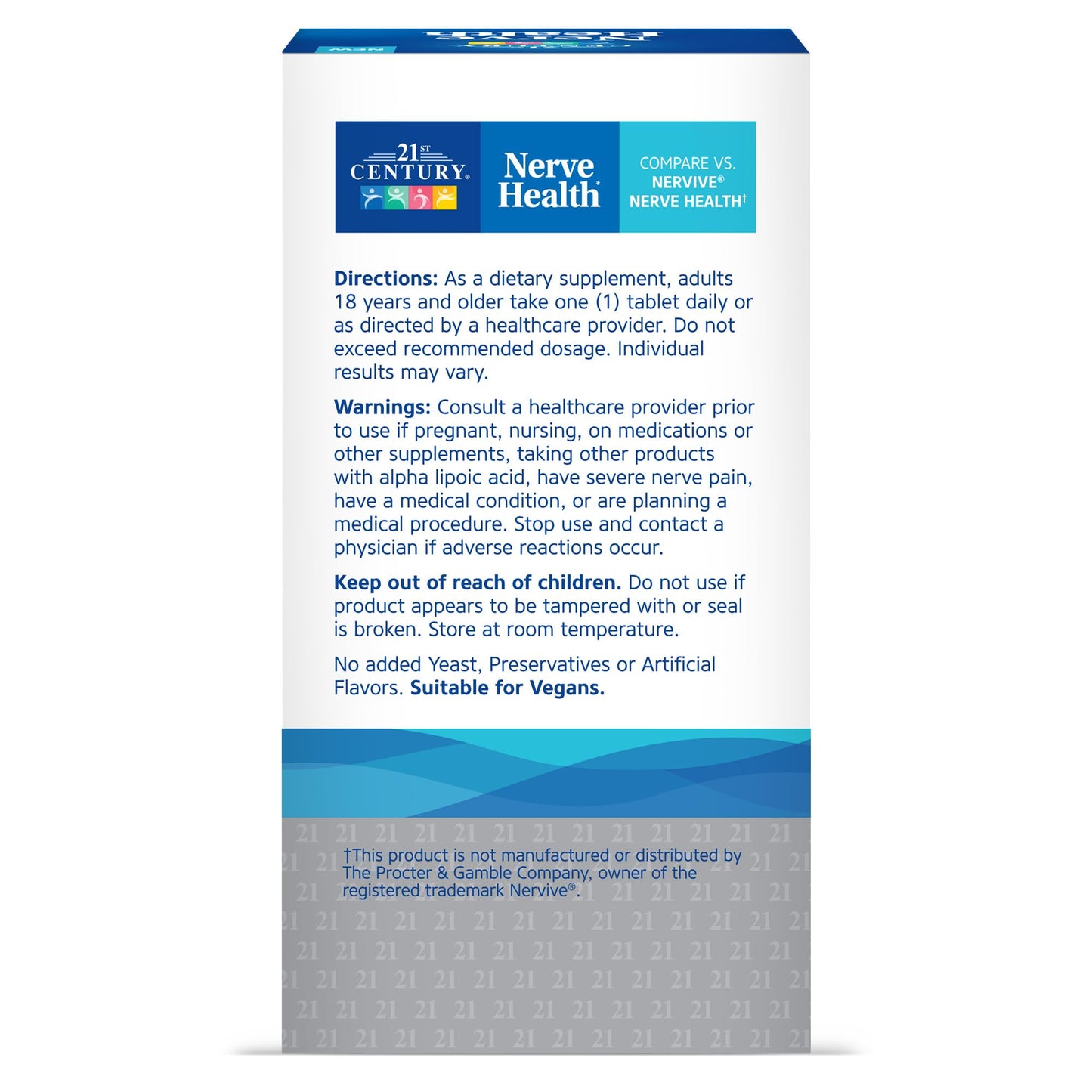 Pre-Order | Arrives in 5–10 Days – 21st Century Nerve Health Tablets (30 Count), Alpha Lipoic Acid 300mg, B1, B6, & B12 Vitamins for Nerve Function Support, Antioxidant ALA Supplement, Gluten Free. Non-GMO, & Vegan