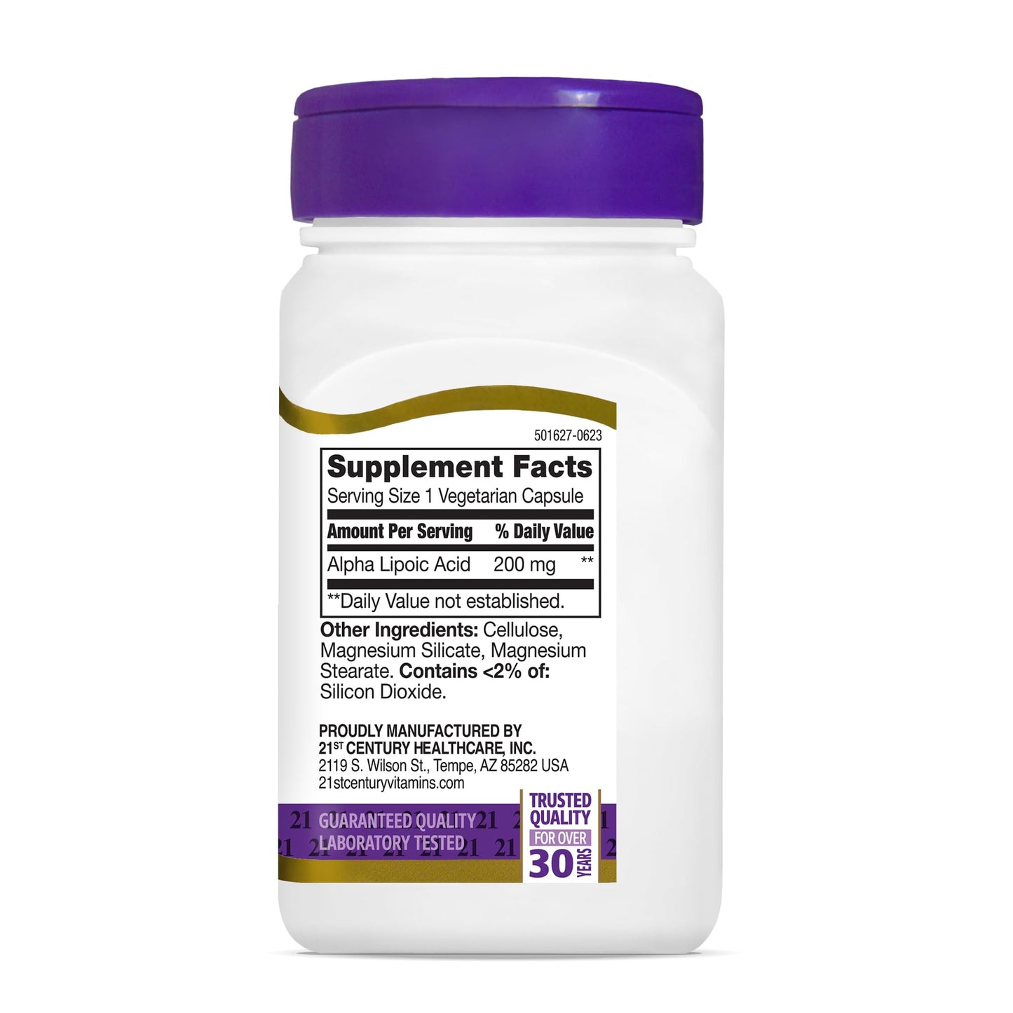 Pre-Order | Arrives in 5–10 Days – 21st Century Healthcare Alpha Lipoic Acid 200 mg, 60 Count Vegetarian Capsules