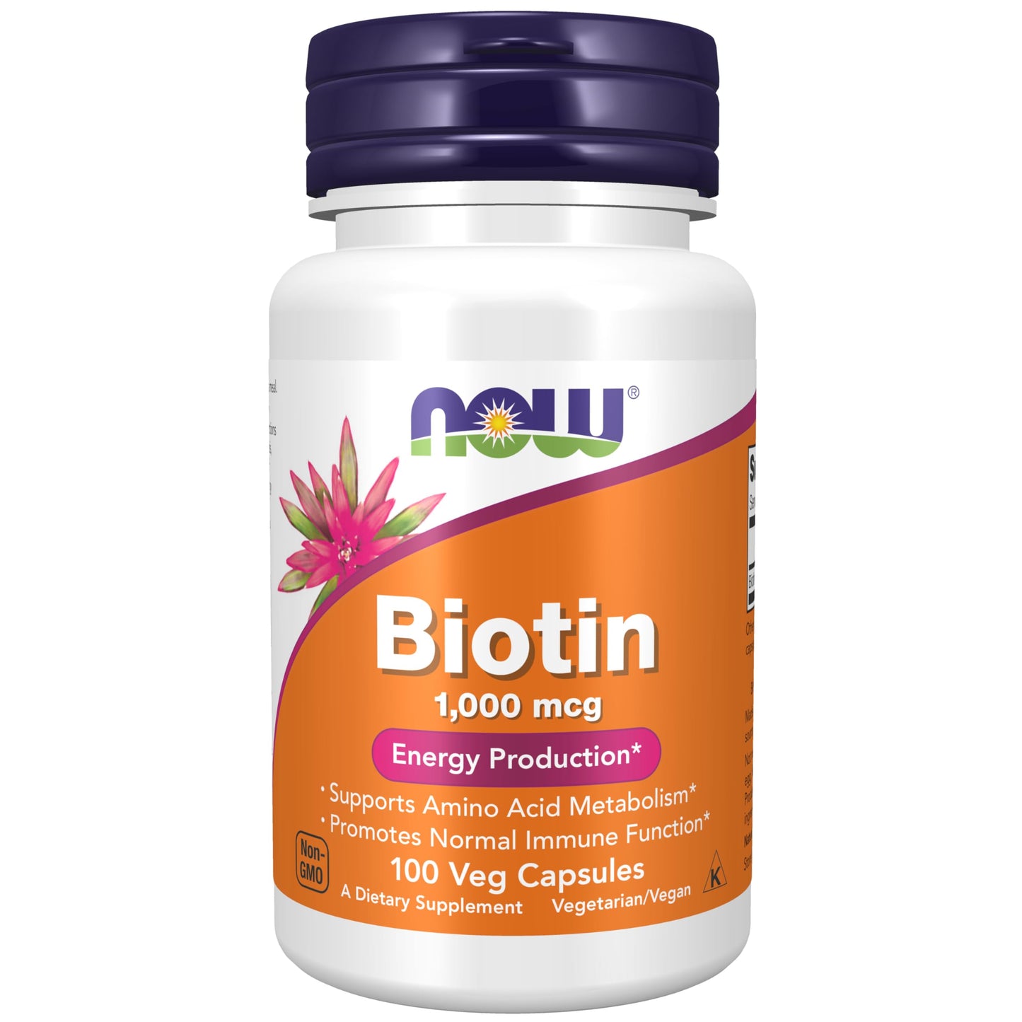 Pre-Order | Arrives in 5–10 Days – NOW Foods Supplements, Biotin 1,000 mcg, Amino Acid Metabolism*, Energy Production*, 100 Capsules