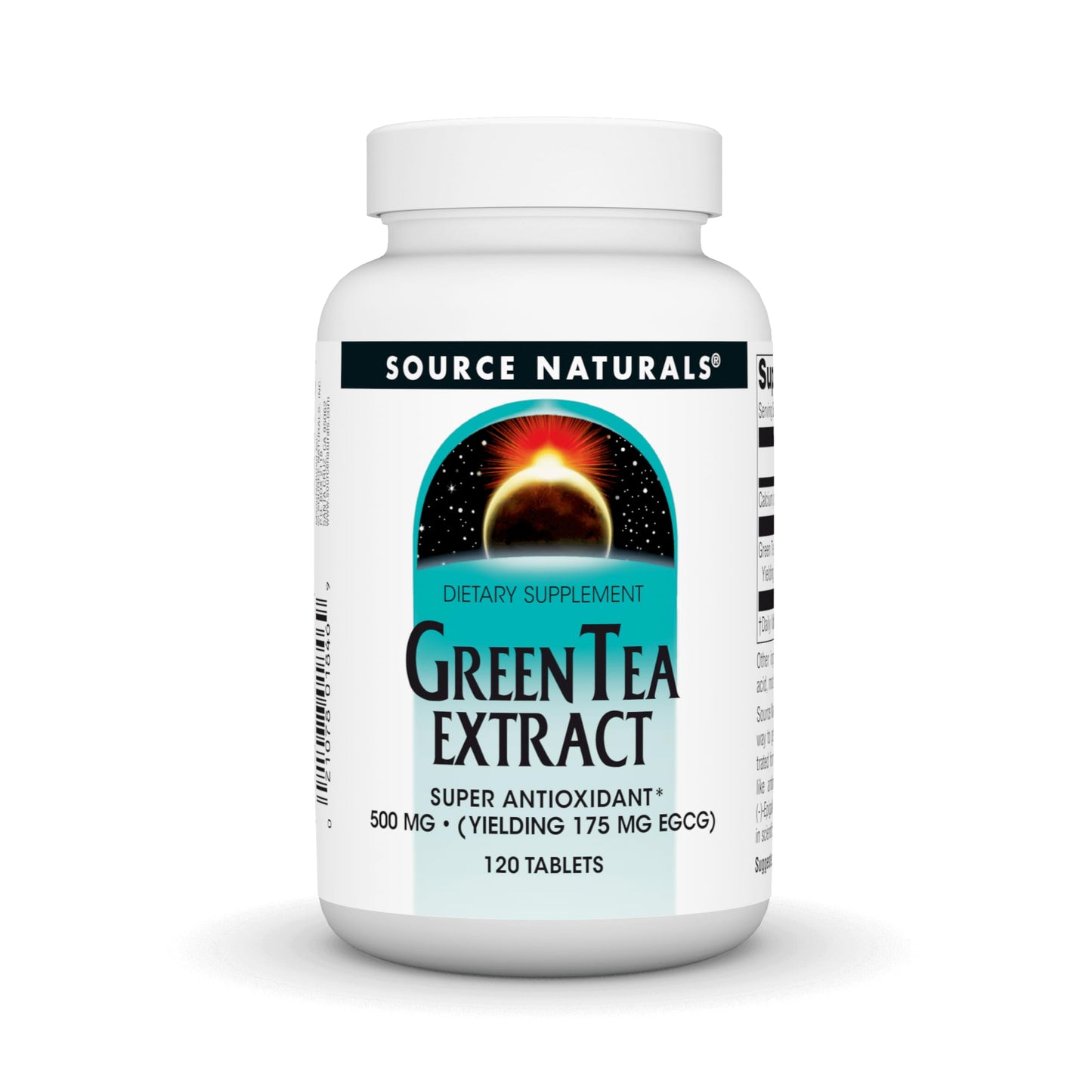 Pre-Order | Arrives in 5–10 Days – Source Naturals Green Tea Extract 500 mg Super Antioxidant - 120 Tablets
