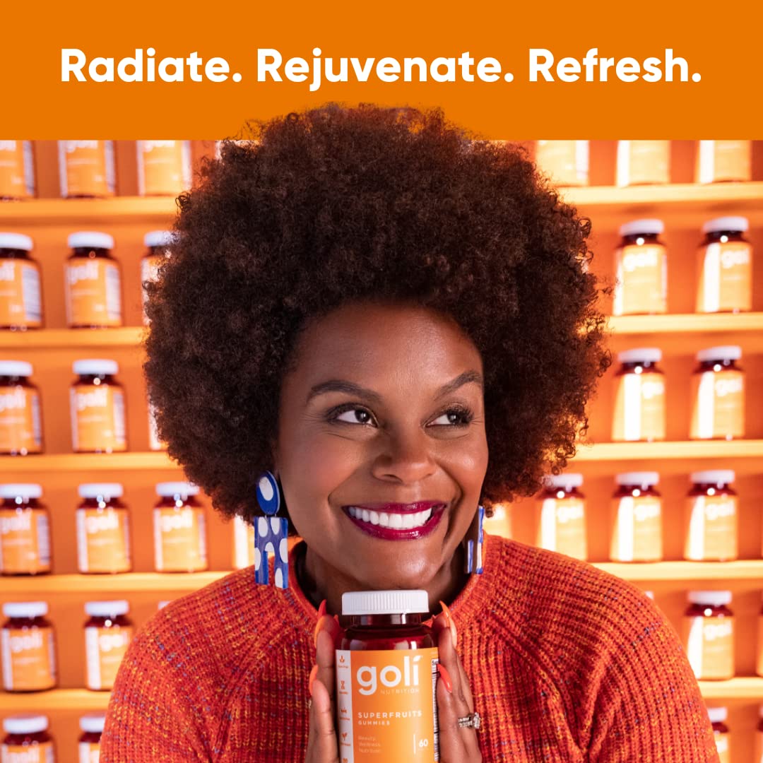 Pre-Order | Arrives in 5–10 Days – Goli Nutritional Supplement, SuperFruits Beauty Gummy Vitamin - 60 Count - Collagen-Promoting Ingredients - Mixed Fruit, Vegan, Plant-Based, Non-GMO, Gluten-Free & Gelatin Free