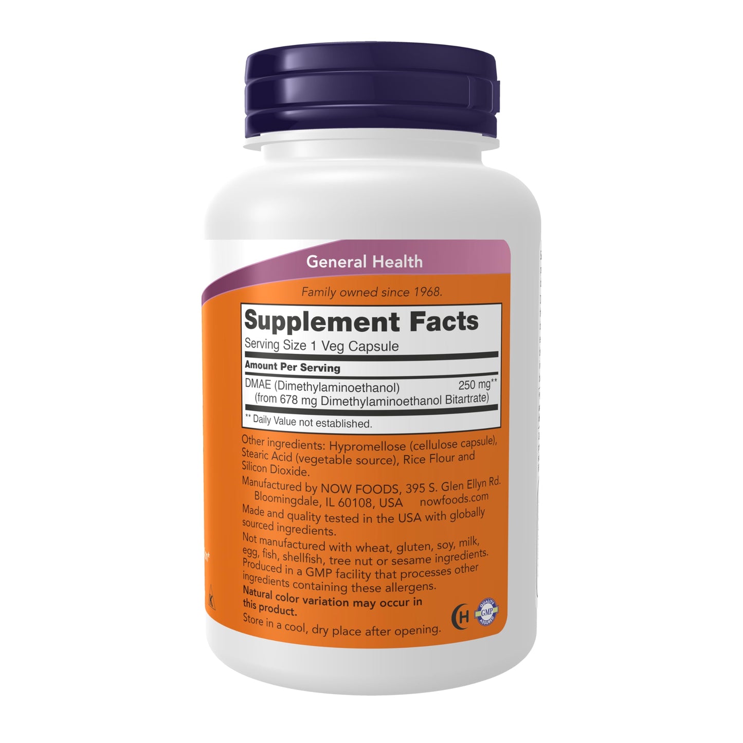 Pre-Order | Arrives in 5–10 Days – NOW Foods Supplements, DMAE (Dimethylaminoethanol) 250 mg, Healthy Brain Function*, 100 Veg Capsules