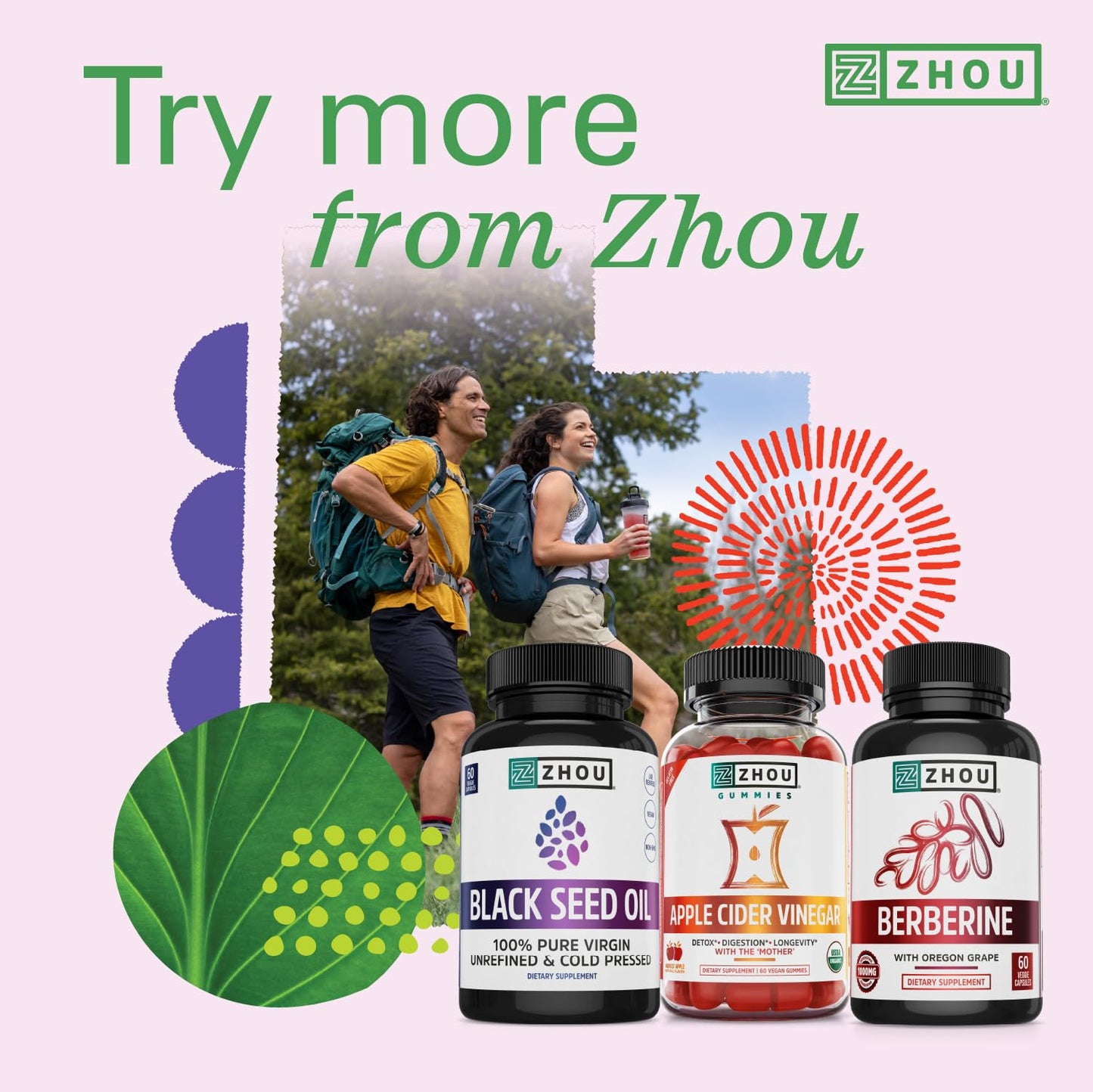Pre-Order | Arrives in 5–10 Days – Zhou Turmeric Curcumin with Ginger - Turmeric and Ginger Supplement for Women and Men, Curcuminoids with Black Pepper Extract for Digestion and Digestive Health - 90 Veggie Capsules