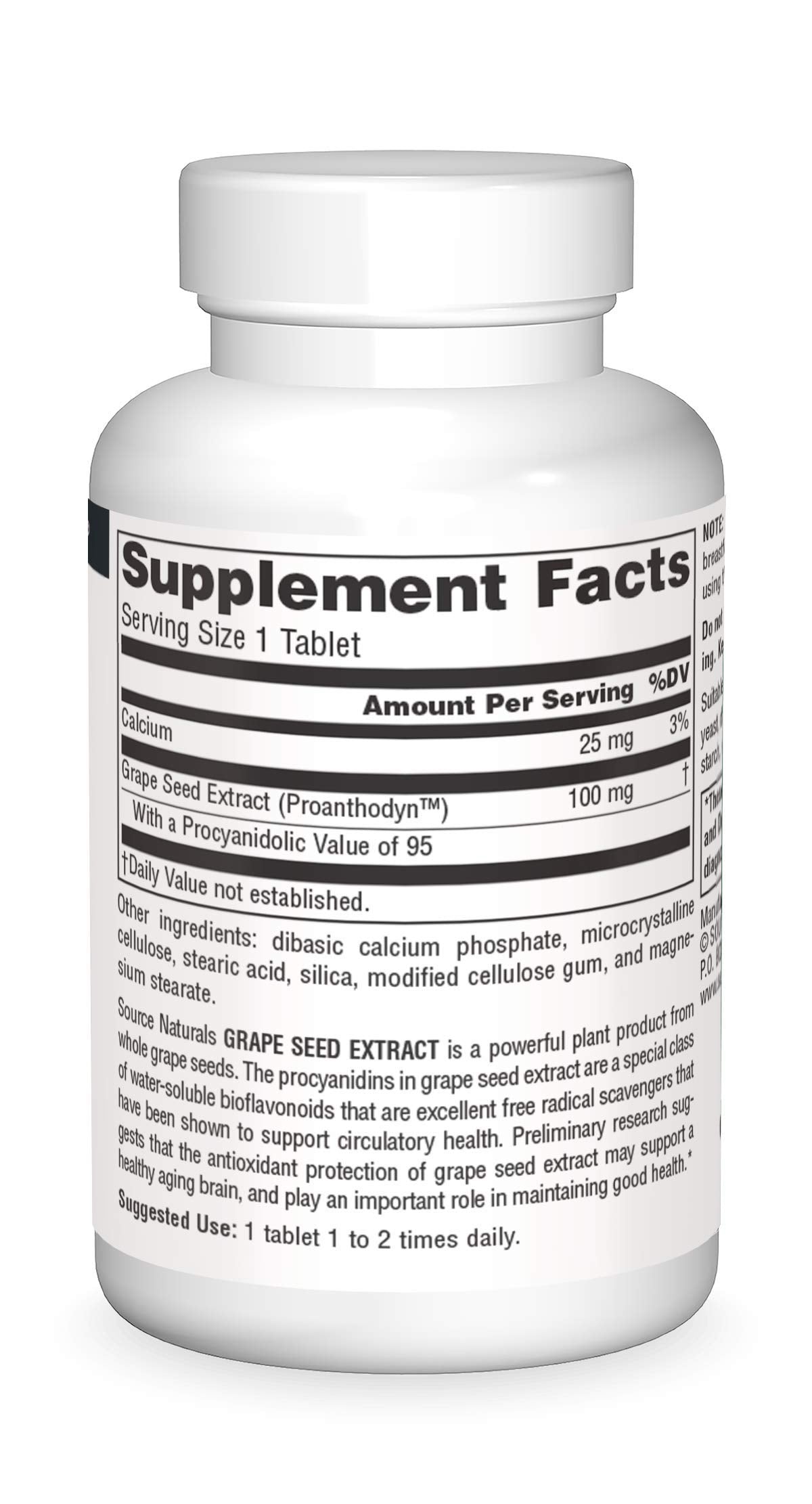 Pre-Order | Arrives in 5–10 Days – Source Naturals Grape Seed Extract, Proanthodyn 100 mg Antioxidant Protection & Supports Healthy Aging Brain - 60 Tablets