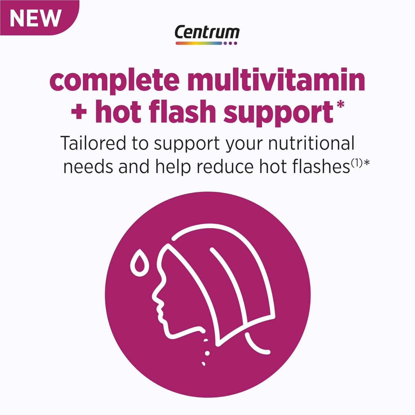 Pre-Order | Arrives in 5–10 Days – Centrum Complete Multivitamin Supplement + Hot Flash Support Menopause Support Tablets, with Clinically Studied geniVida, 30 Count