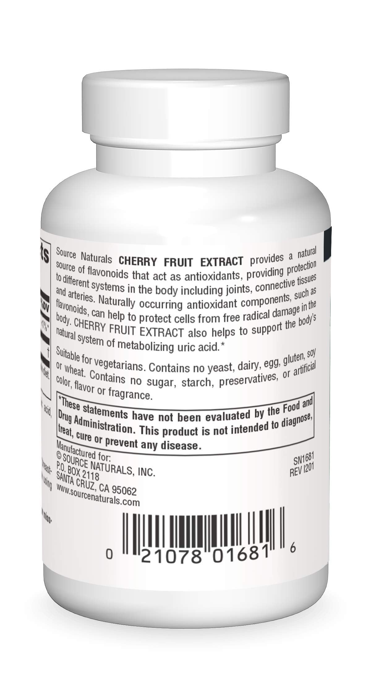 Pre-Order | Arrives in 5–10 Days – Source Naturals Cherry Fruit Extract, 500mg - 90 Tablets