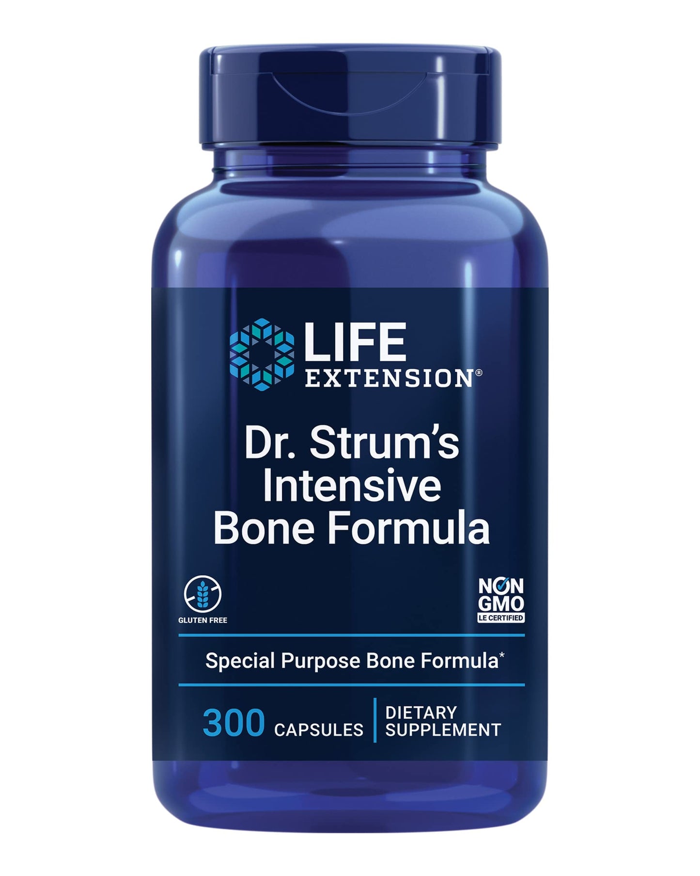 Pre-Order | Arrives in 5–10 Days – Life Extension Dr. Strum's Intensive Bone Formula, Cissus quadrangularis, Calcium, Vitamin D3, K2, Magnesium, zinc, Potassium, Boron, Bone Health Support Formula, Gluten Free, Non-GMO, 300 Capsules